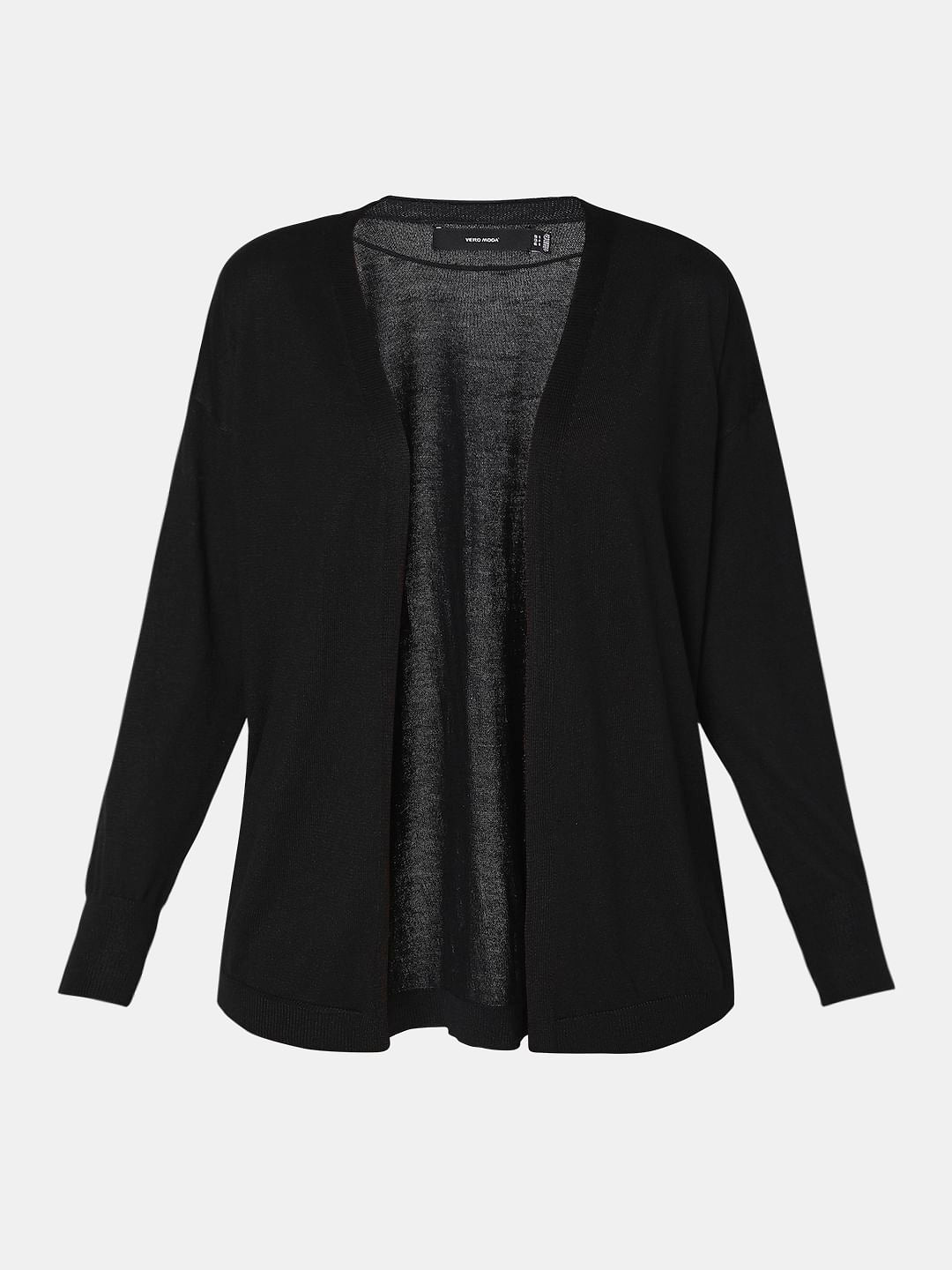 Black Open Cardigan