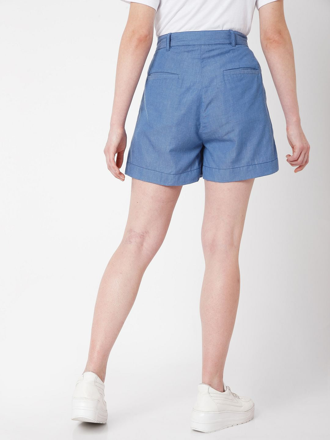 Blue Denim High Rise Co-Ord Shorts