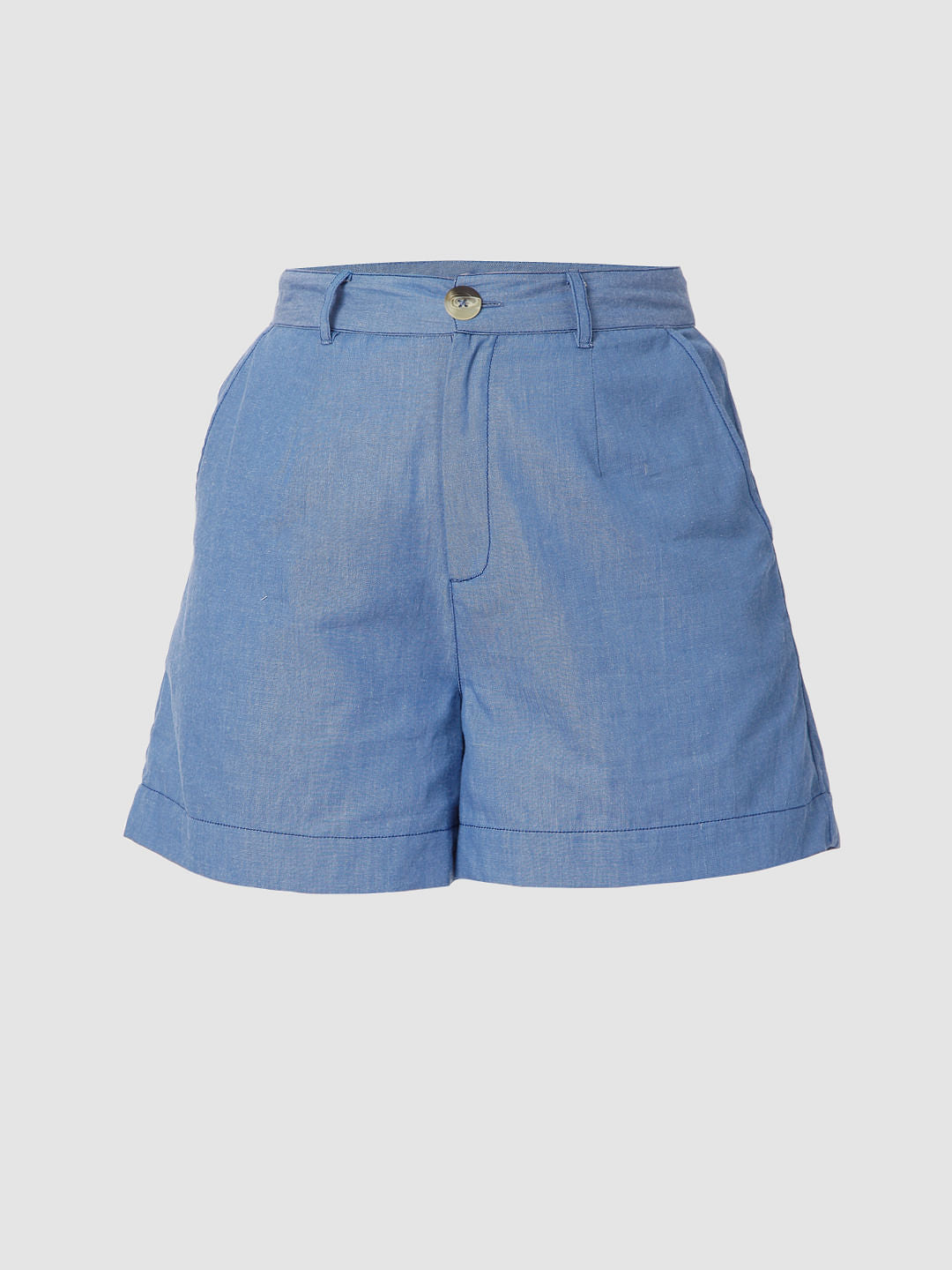Blue Denim High Rise Co-Ord Shorts
