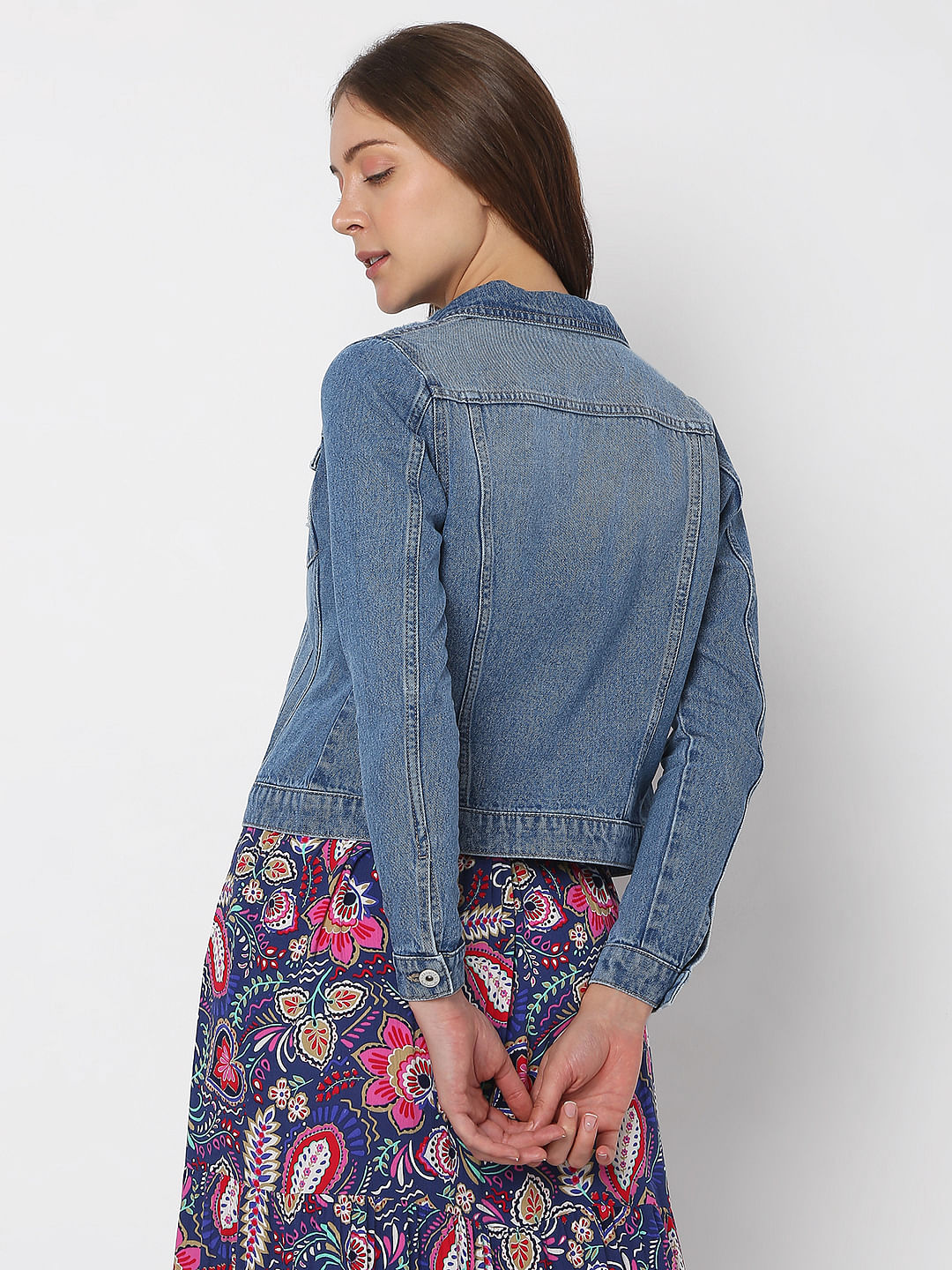 Blue Distressed Denim Jacket