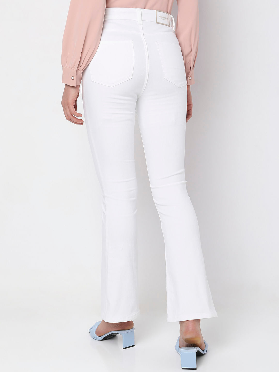 White High Rise Petra Bootcut Jeans