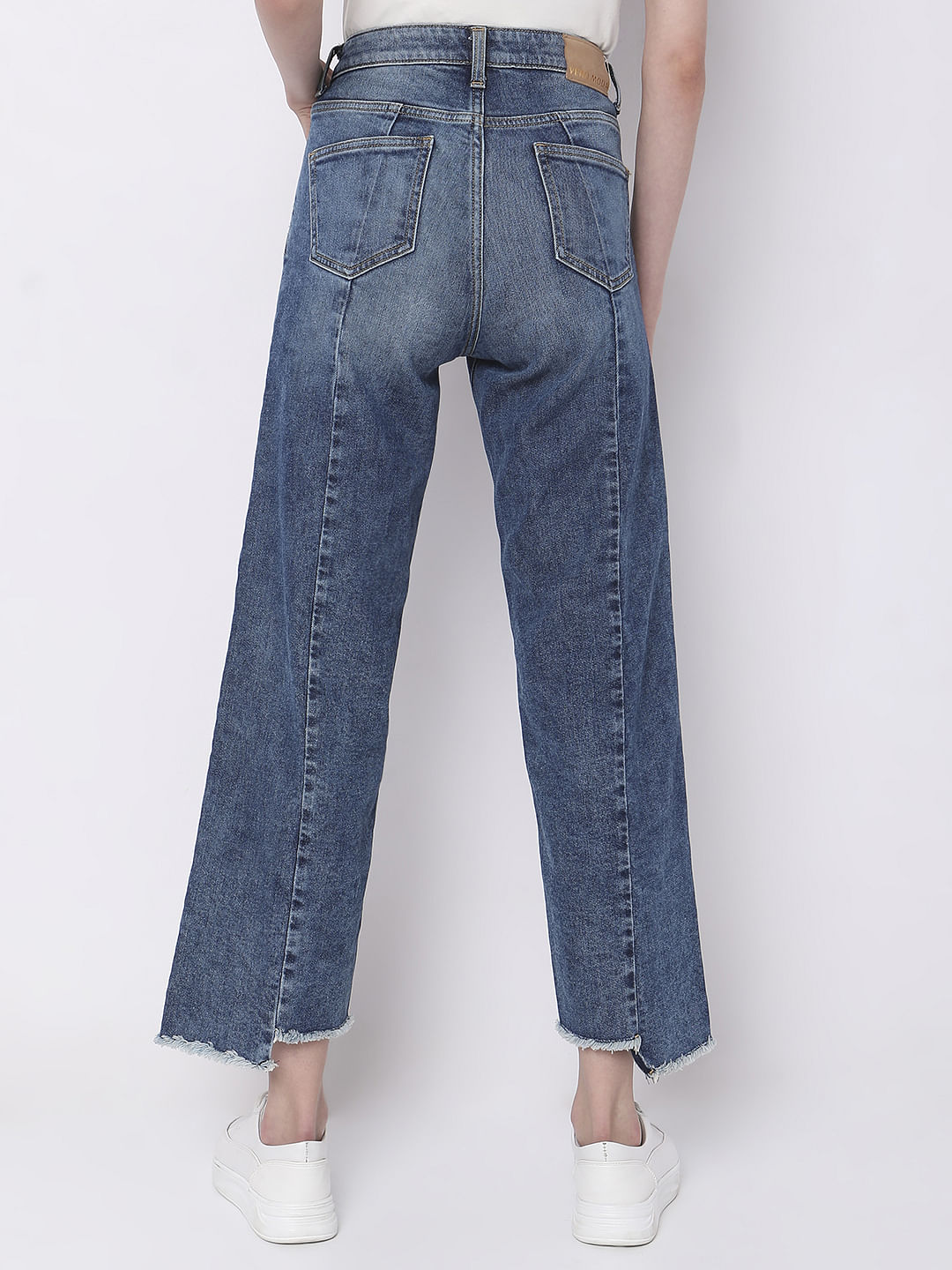 Blue High Rise Jade Straight Fit Jeans