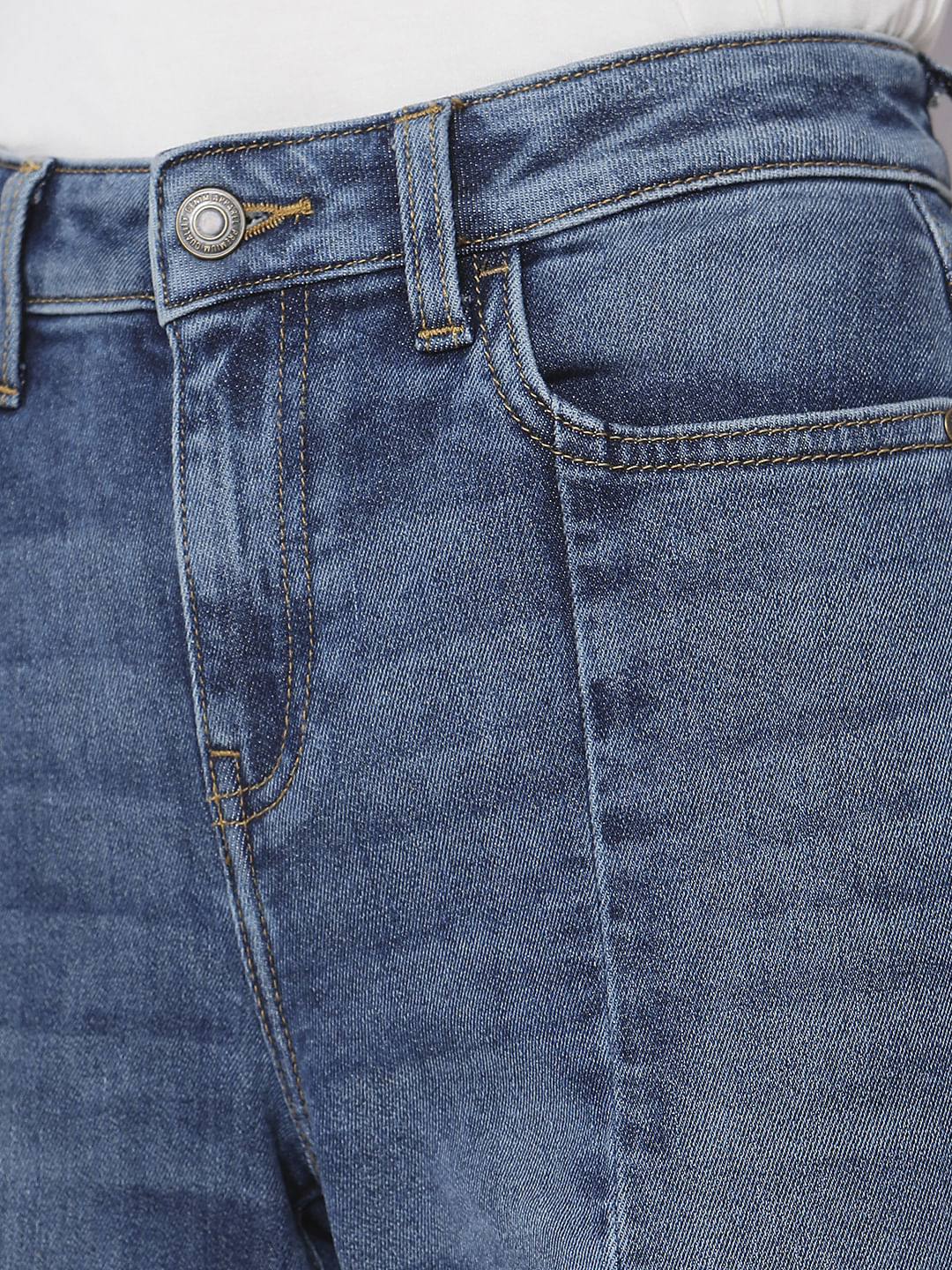 Blue High Rise Jade Straight Fit Jeans