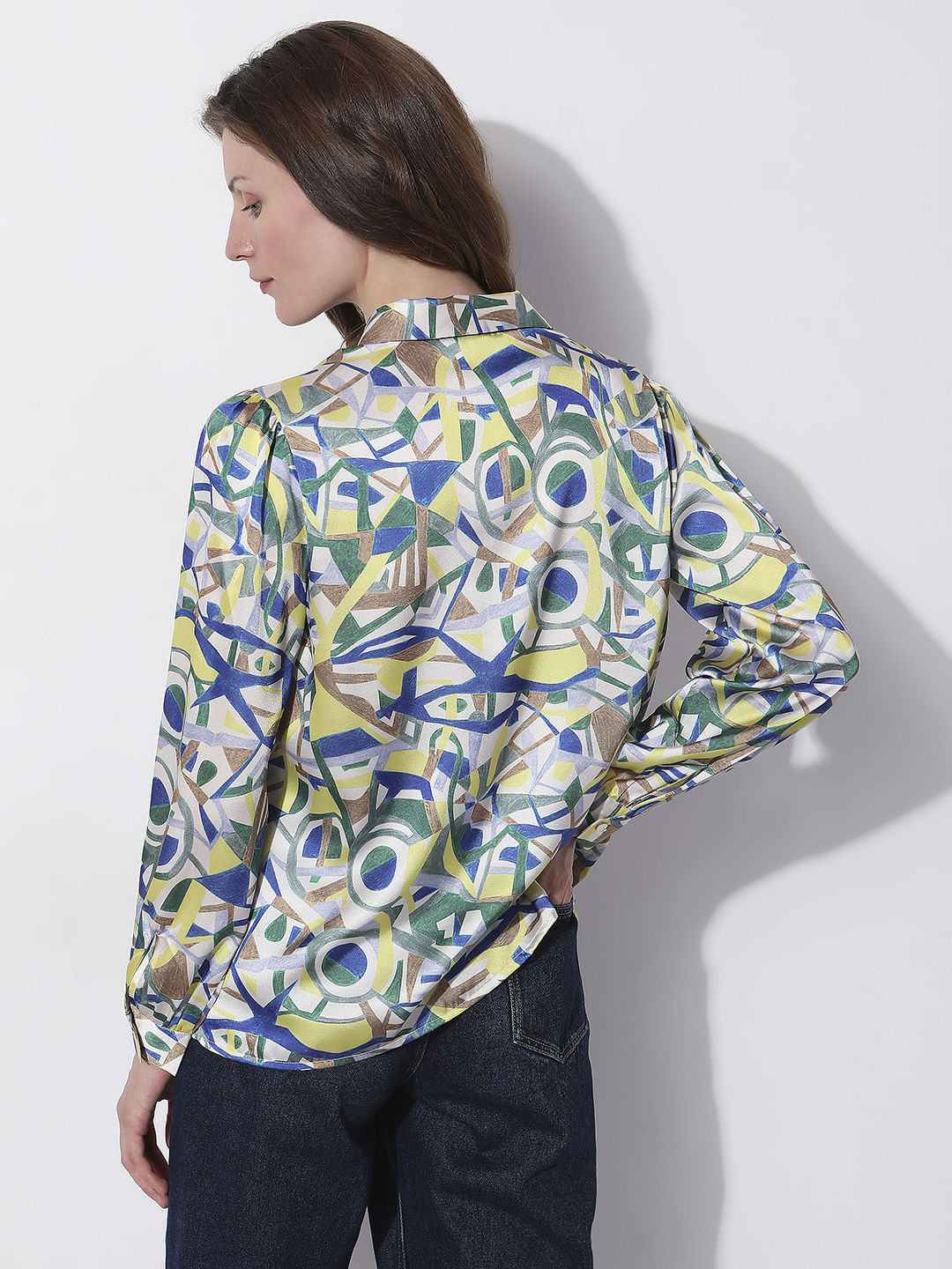 Brown Colourblocked Shirt