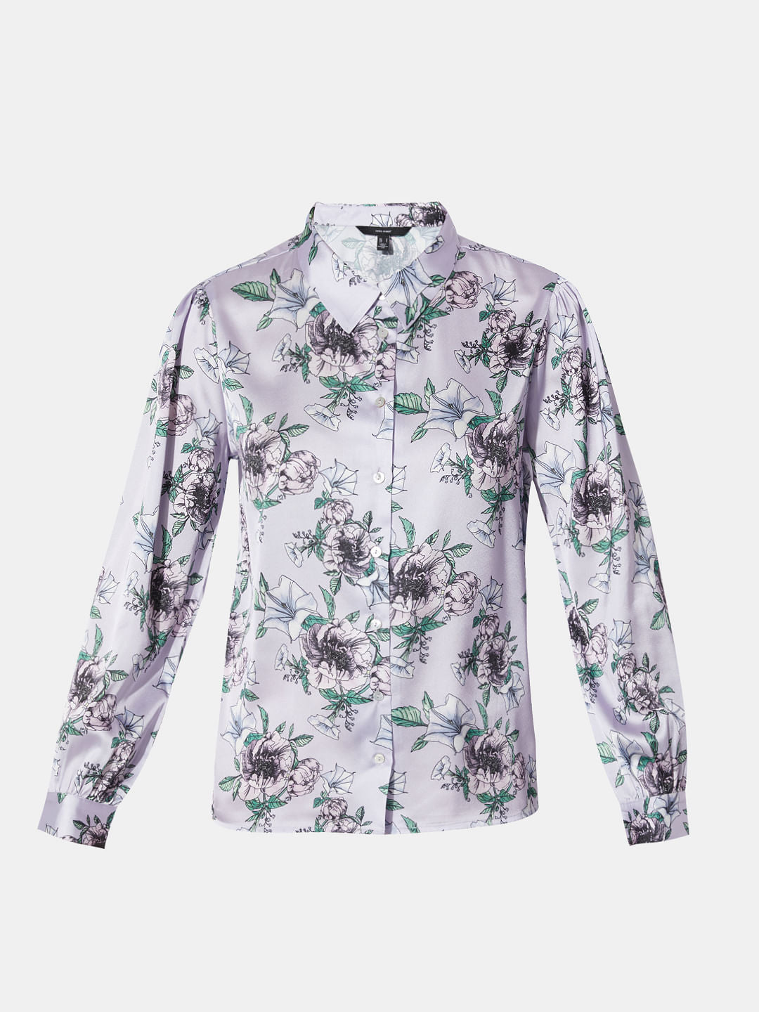 Purple Floral Print Shirt