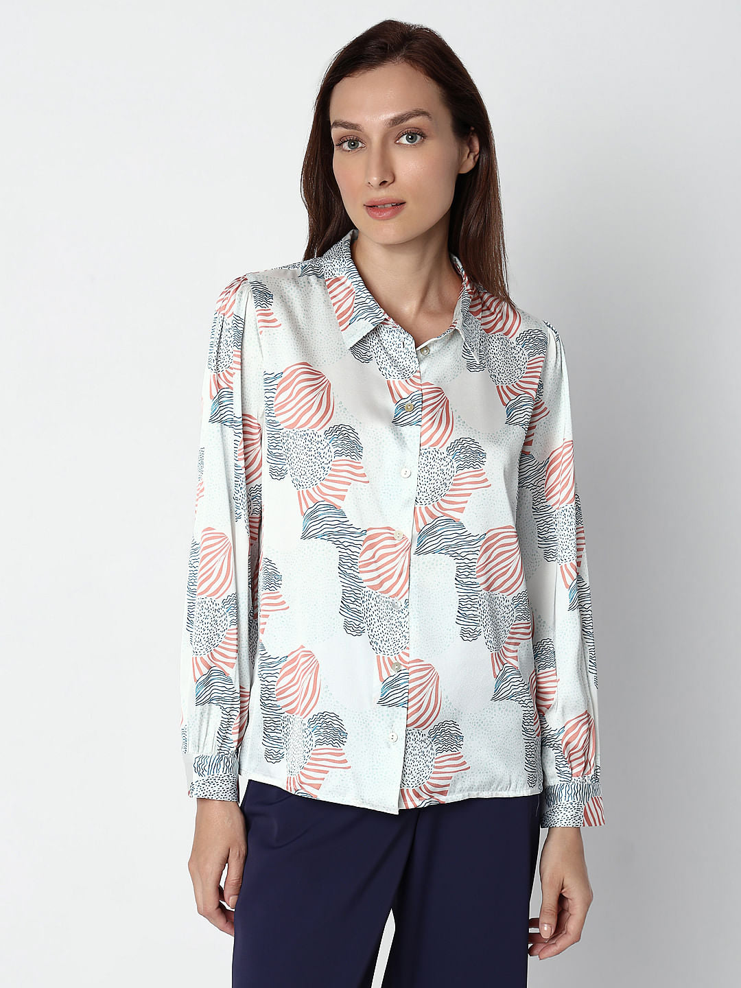 White Printed Shirt