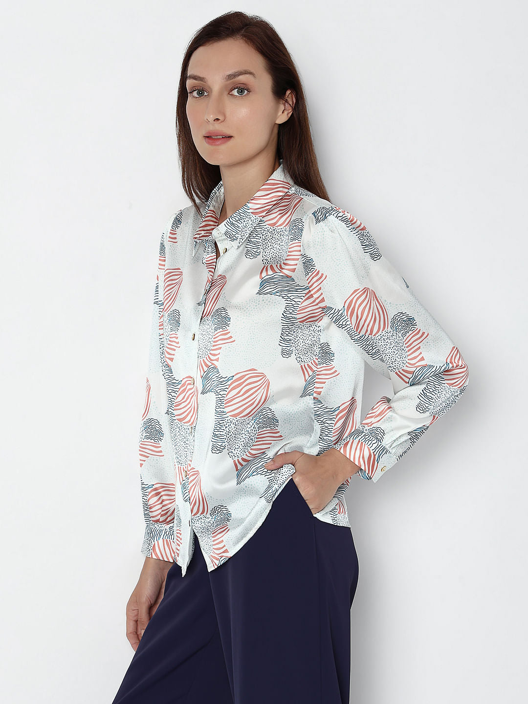 White Printed Shirt