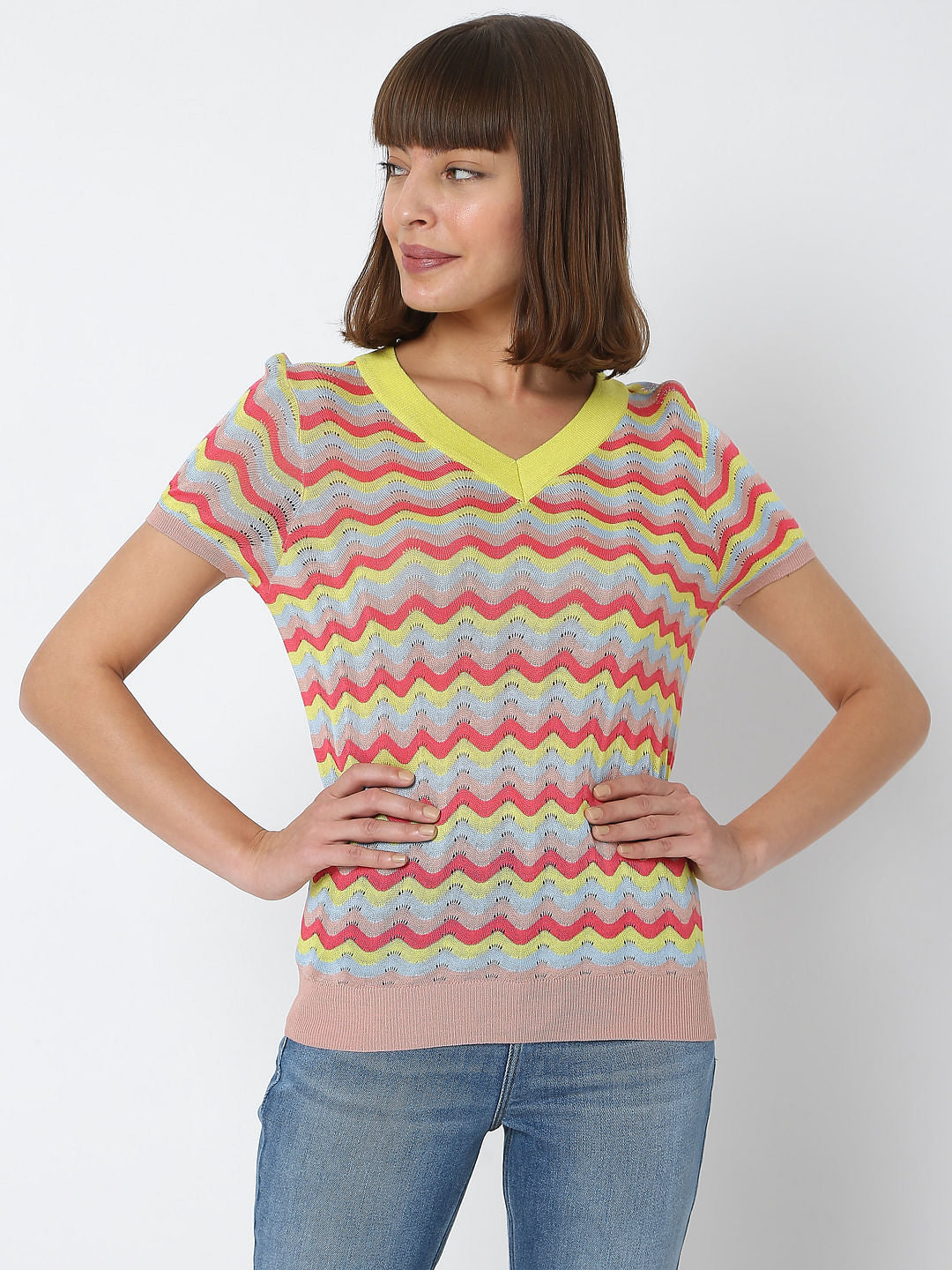 Multi-Coloured Striped Top