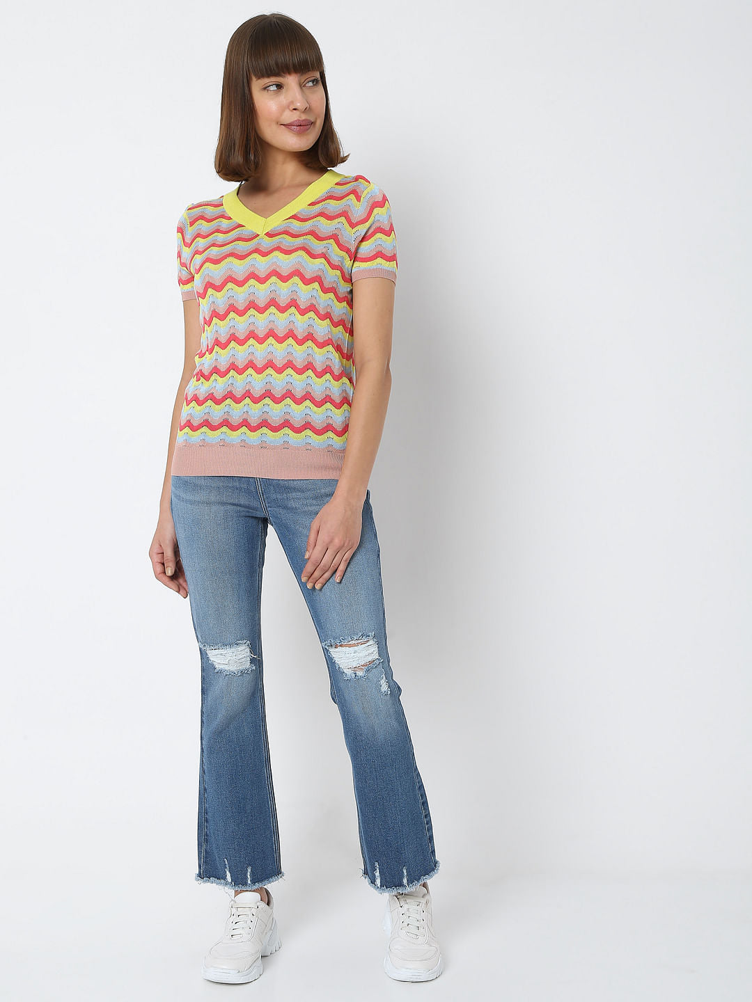 Multi-Coloured Striped Top