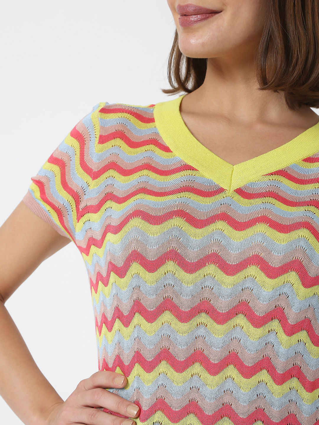 Multi-Coloured Striped Top