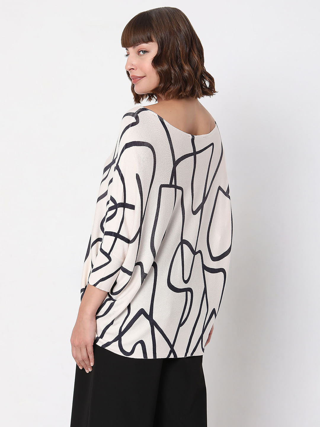 Light Pink Abstract Print Top