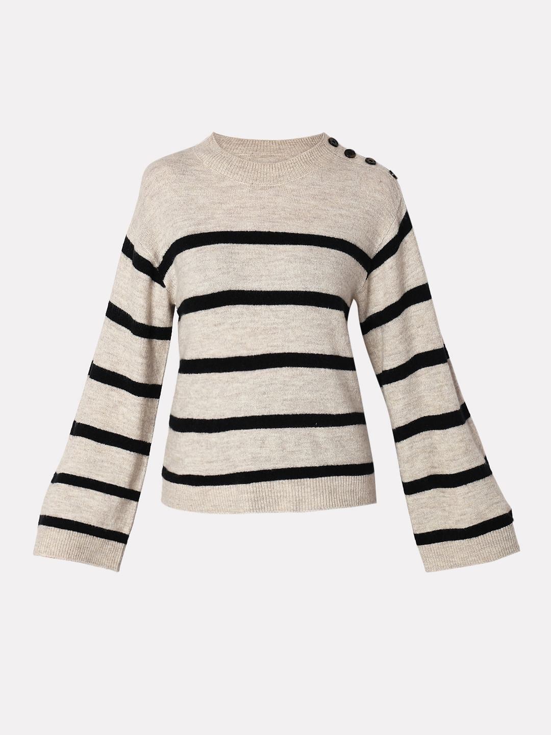 Beige Striped Pullover