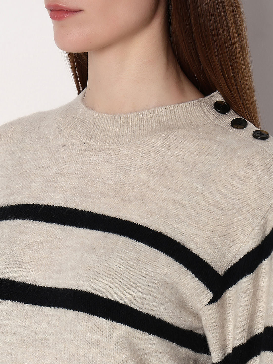 Beige Striped Pullover