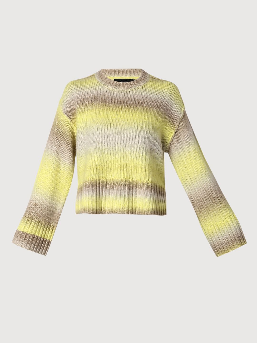 Neon Green Colourblocked Ombre Pullover