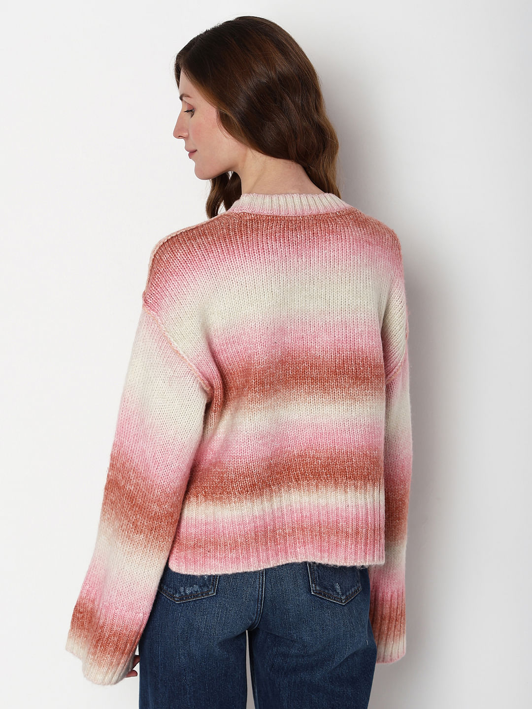 Neon Green Colourblocked Ombre Pullover