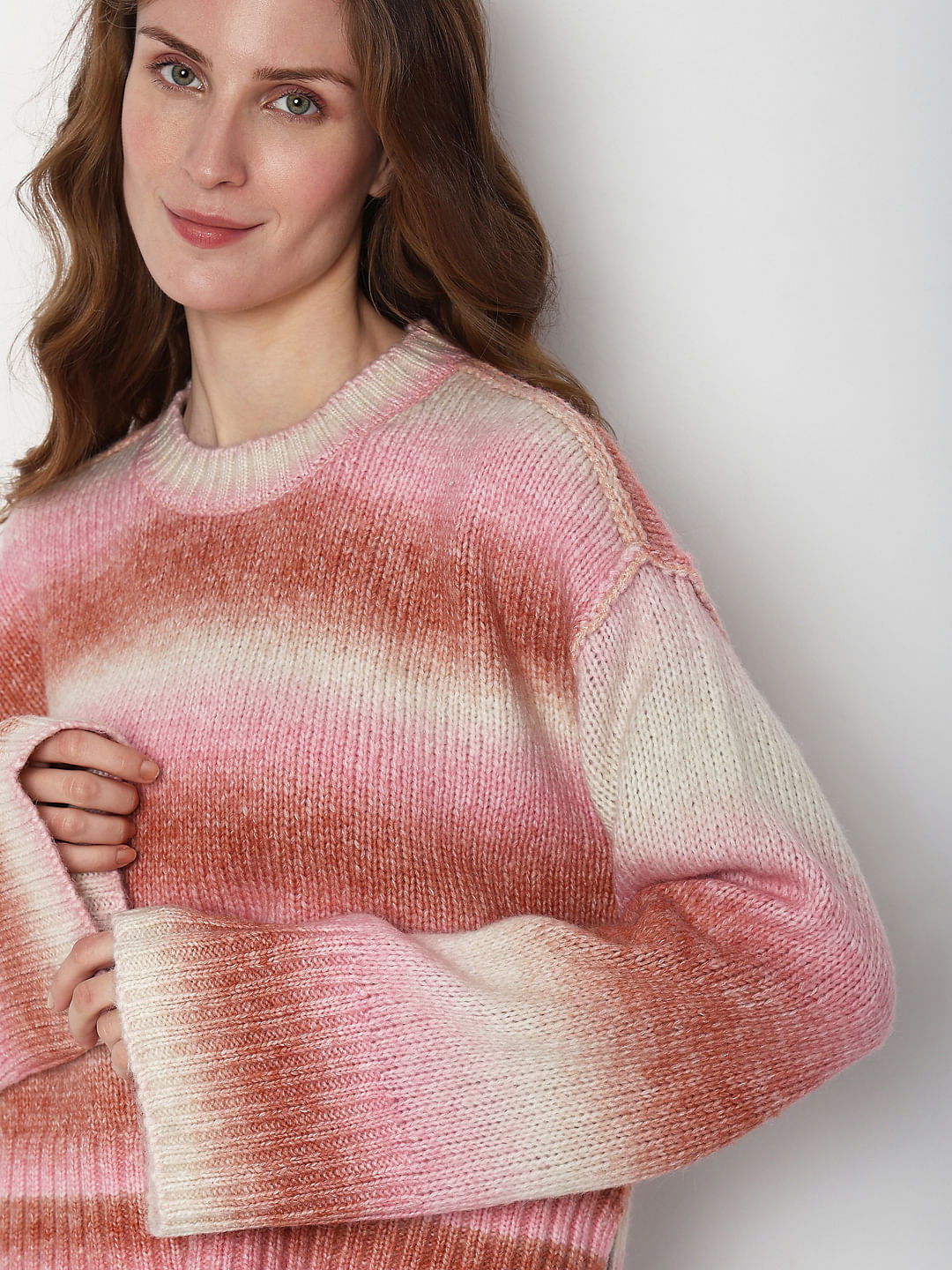 Neon Green Colourblocked Ombre Pullover