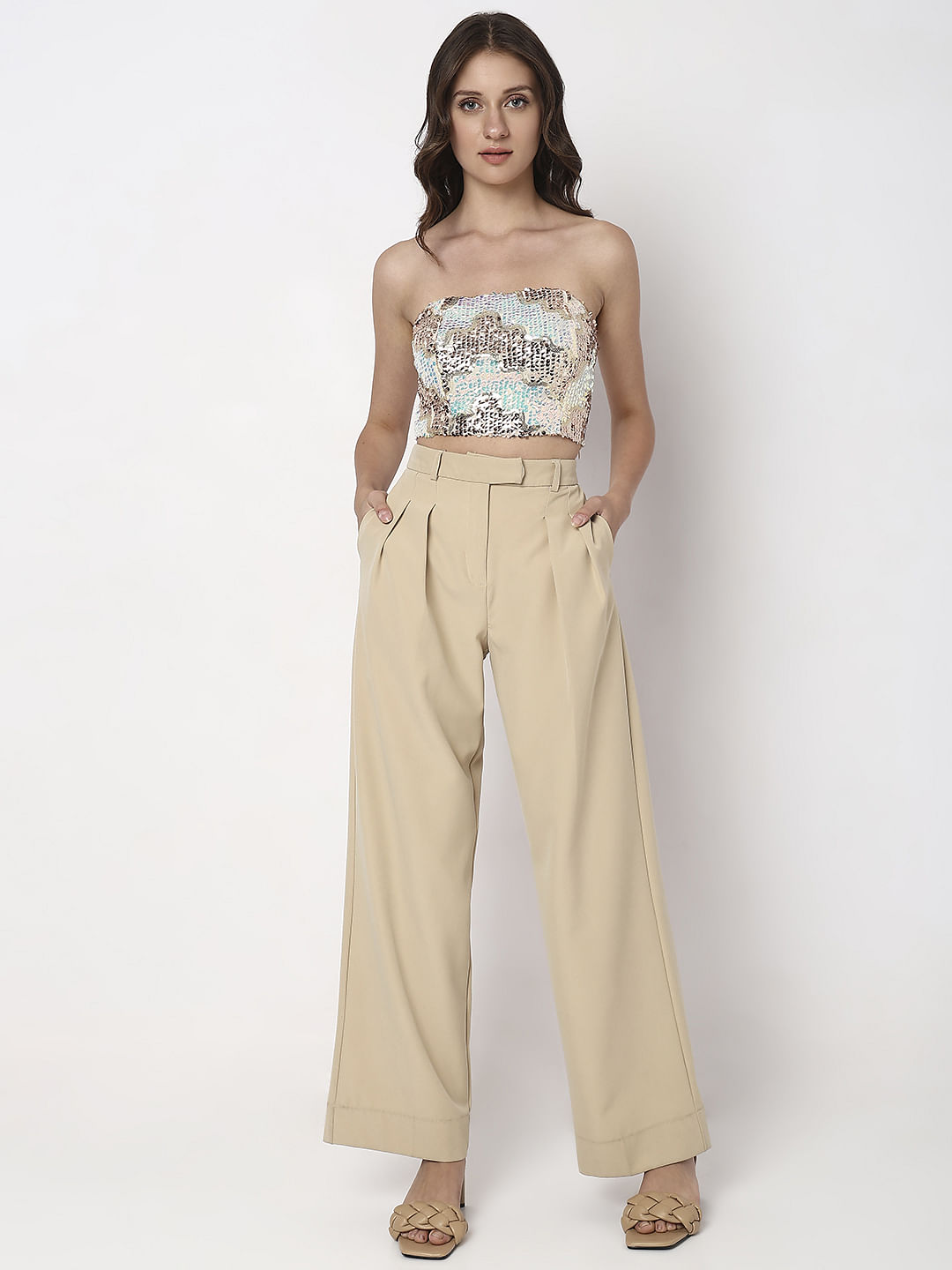 Blue Sequin Corset Top