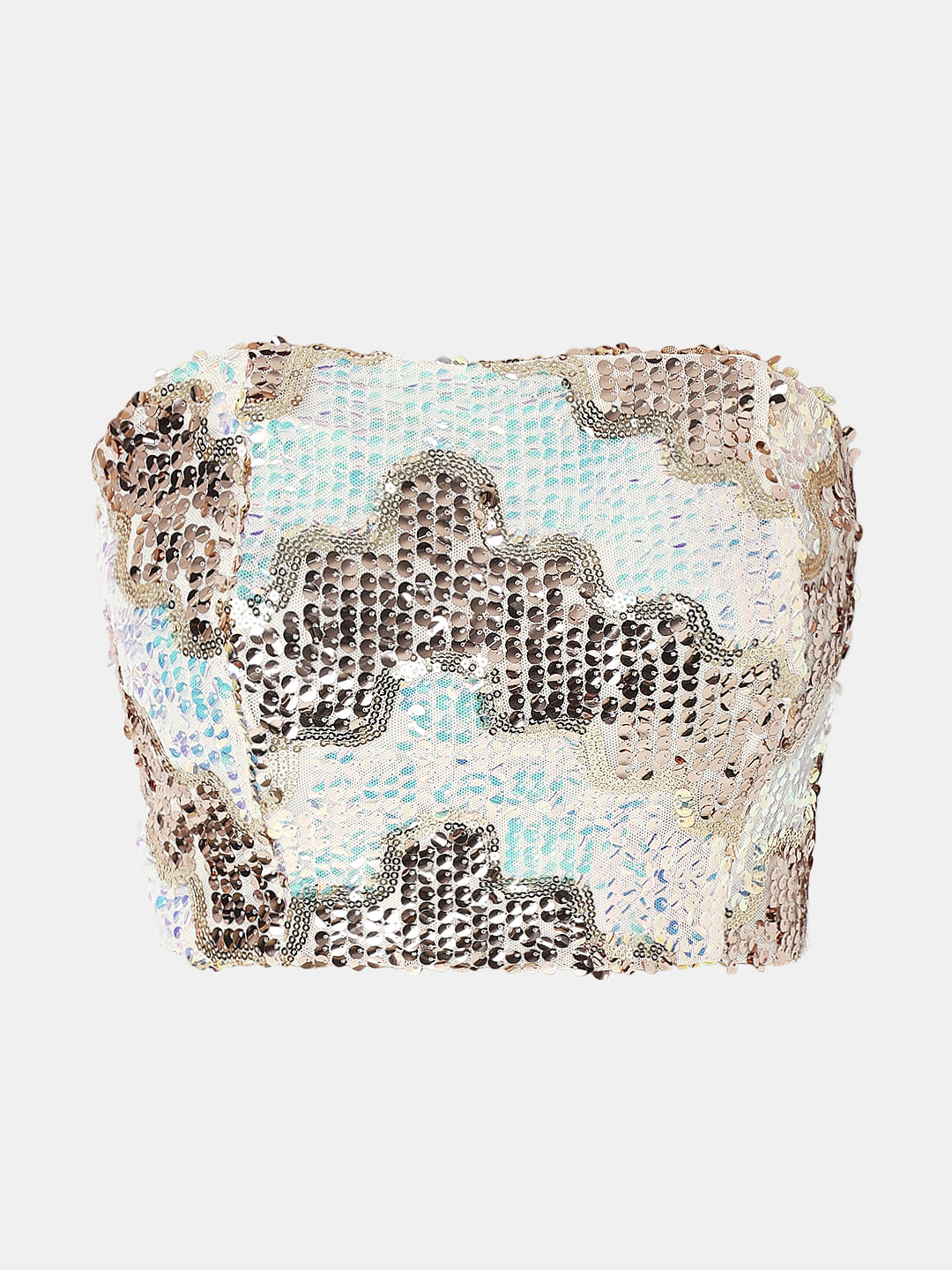 Blue Sequin Corset Top