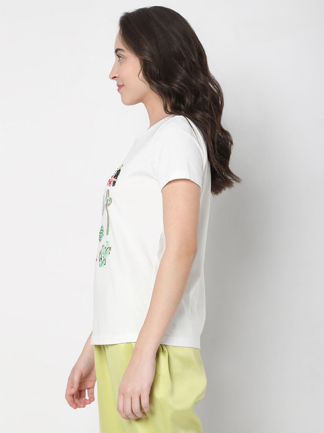 White Graphic Print T-Shirt