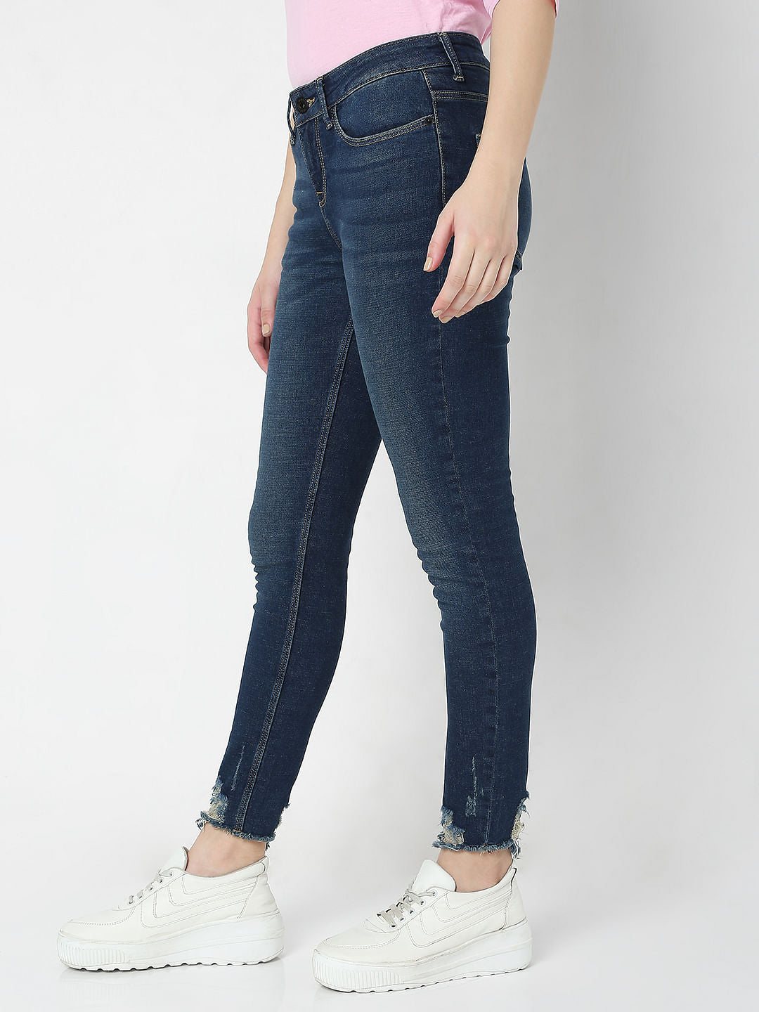 Blue Mid Rise Wendy Skinny Jeans