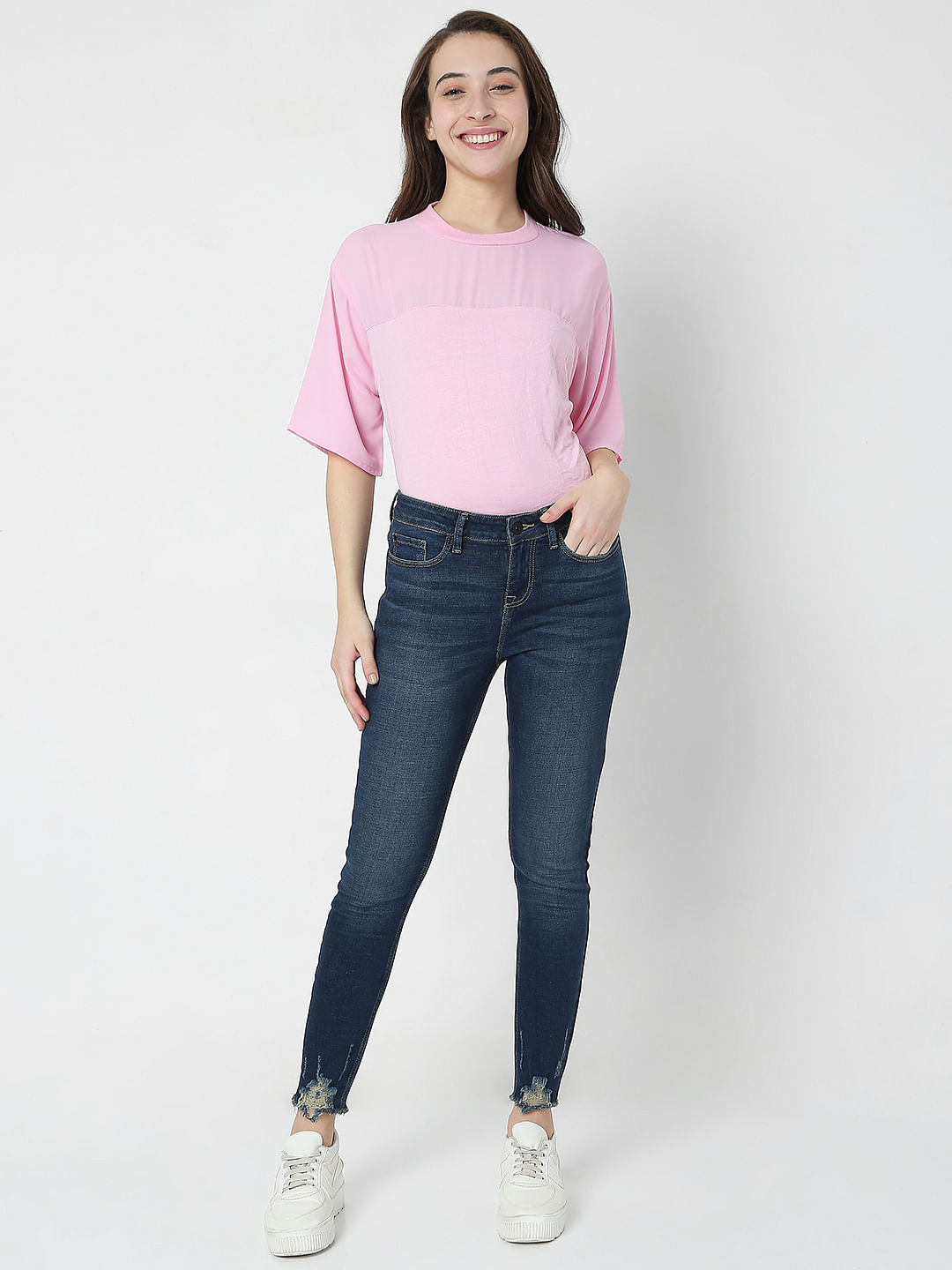 Blue Mid Rise Wendy Skinny Jeans
