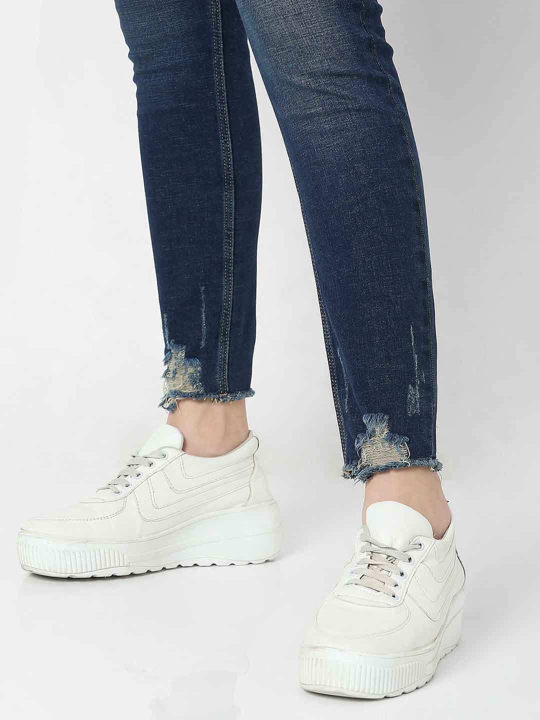 Blue Mid Rise Wendy Skinny Jeans