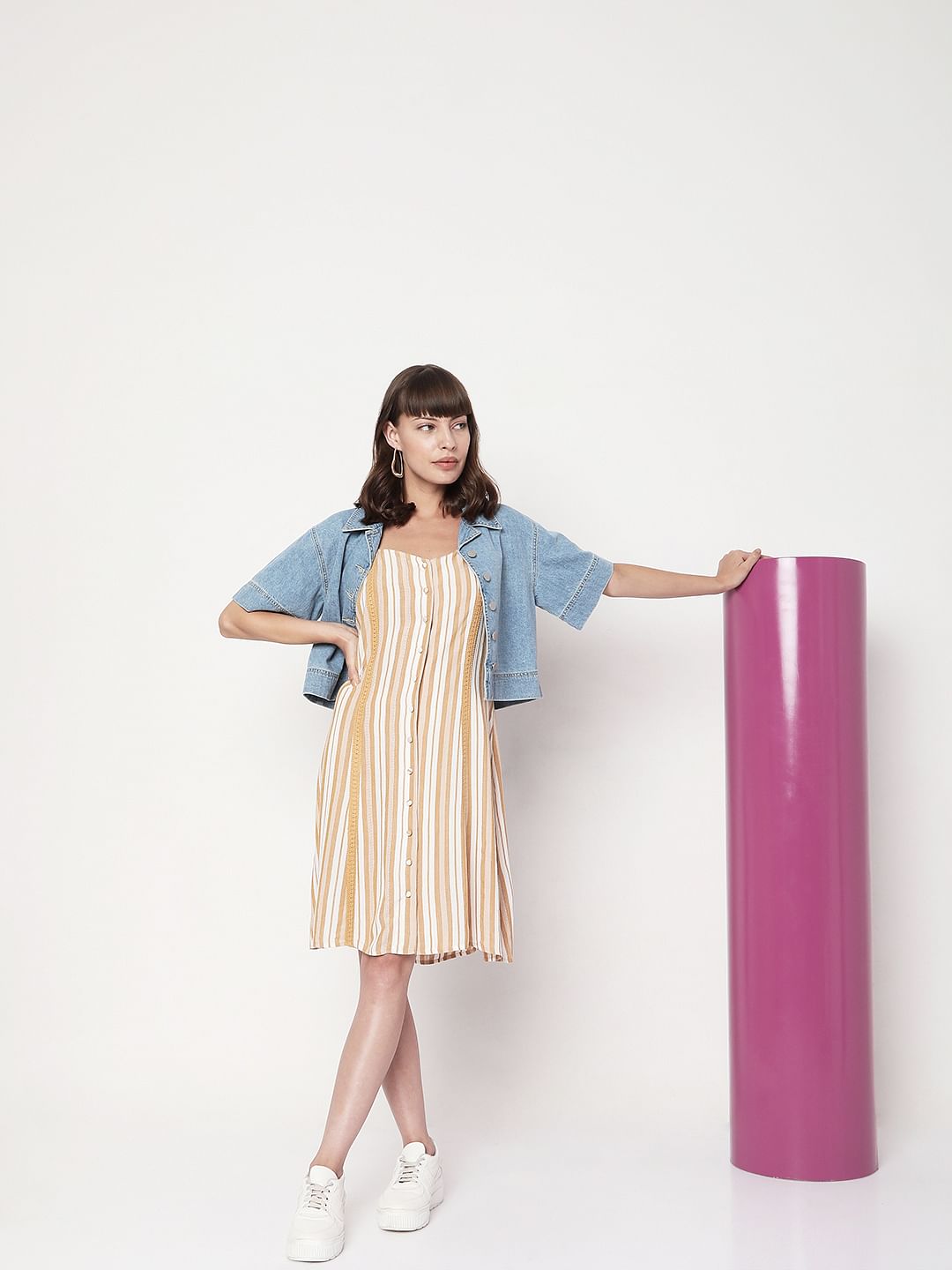 White Striped Dress