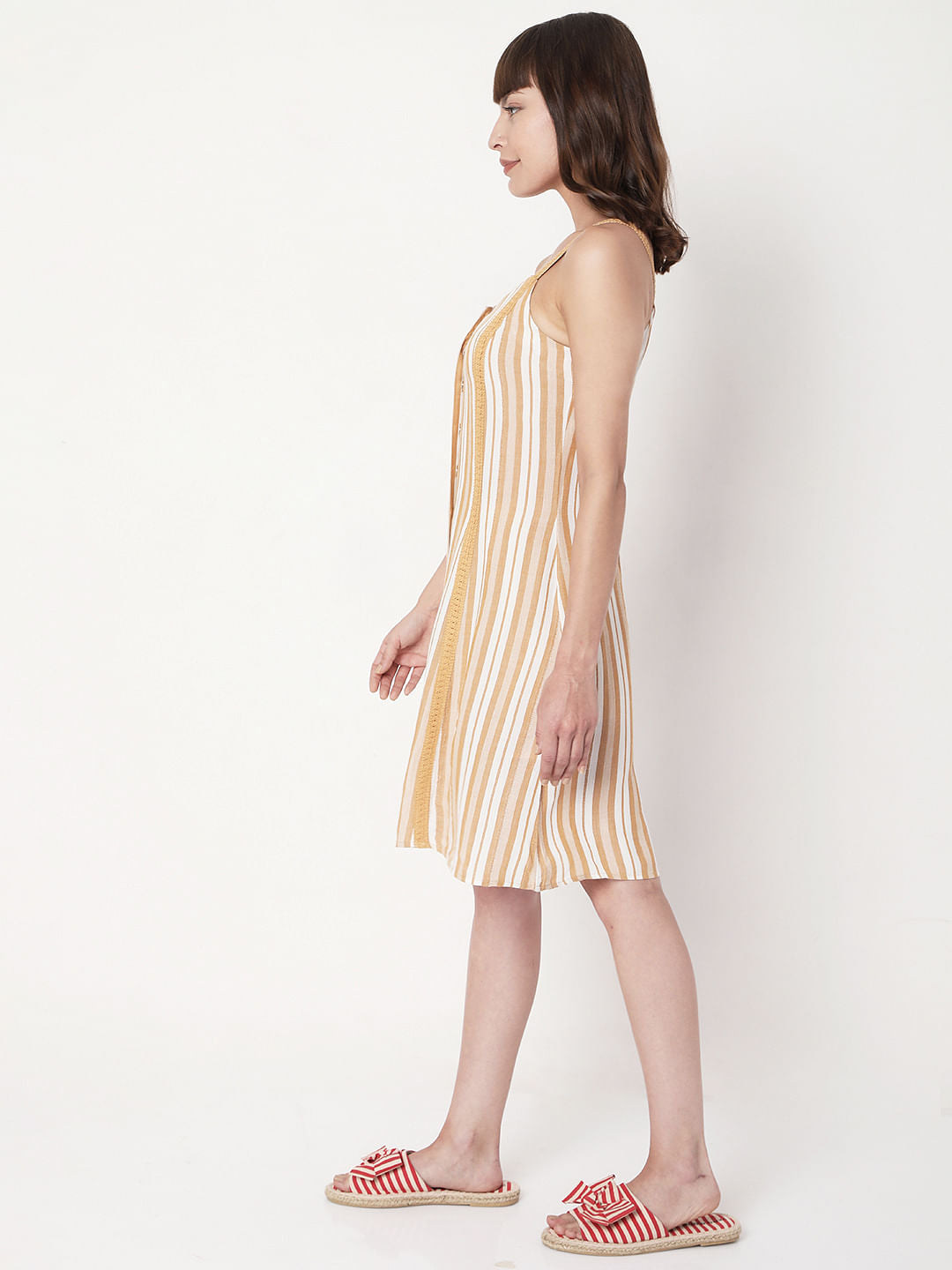 White Striped Dress