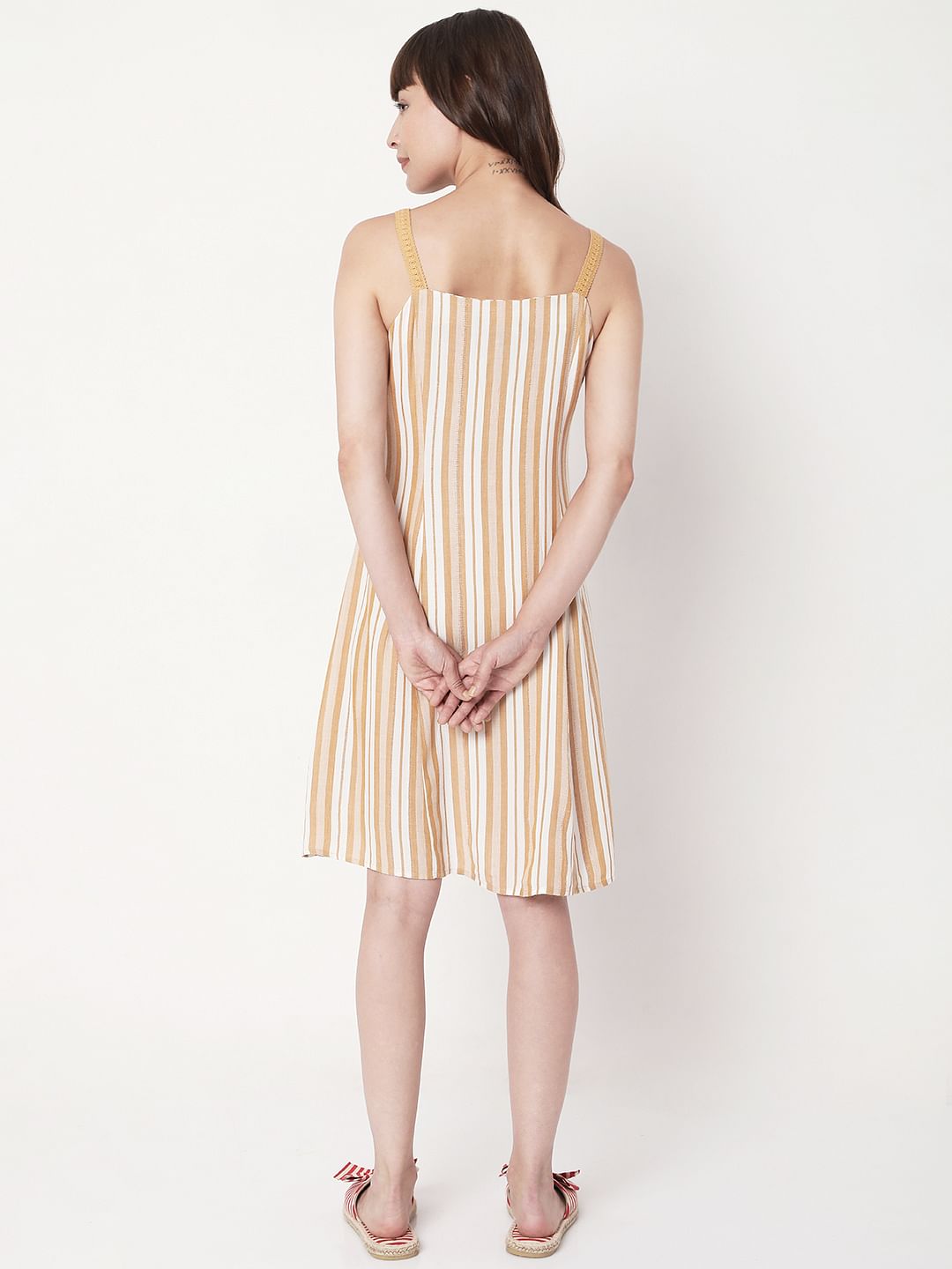 White Striped Dress
