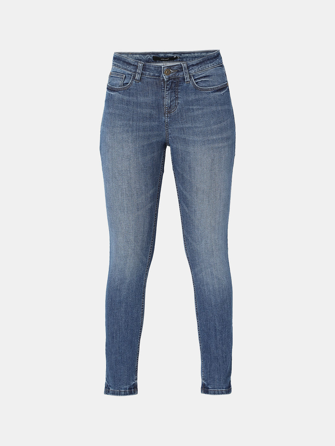 Blue Mid Rise Wendy Skinny Fit Jeans