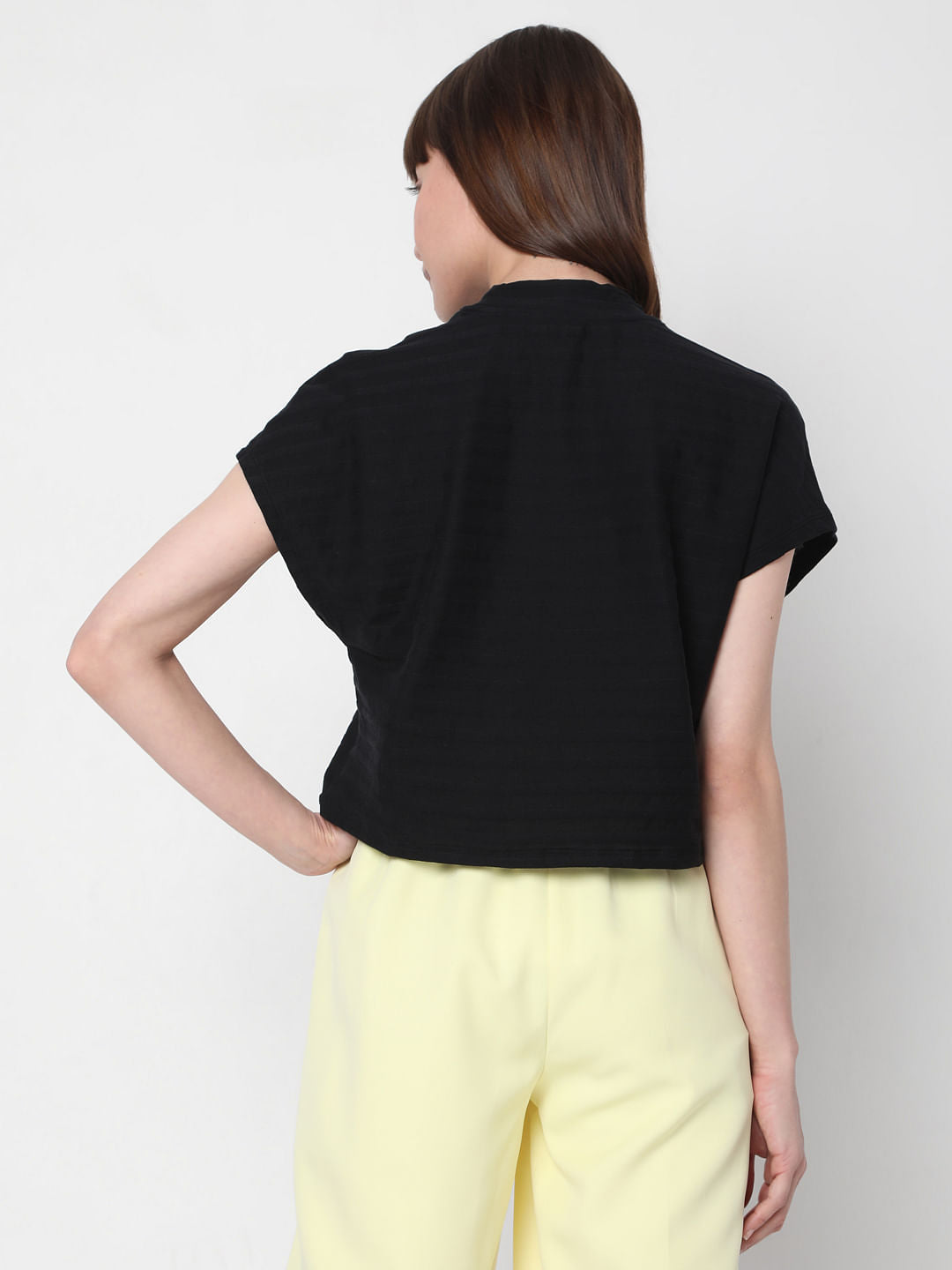 Black High Neck Knit Top