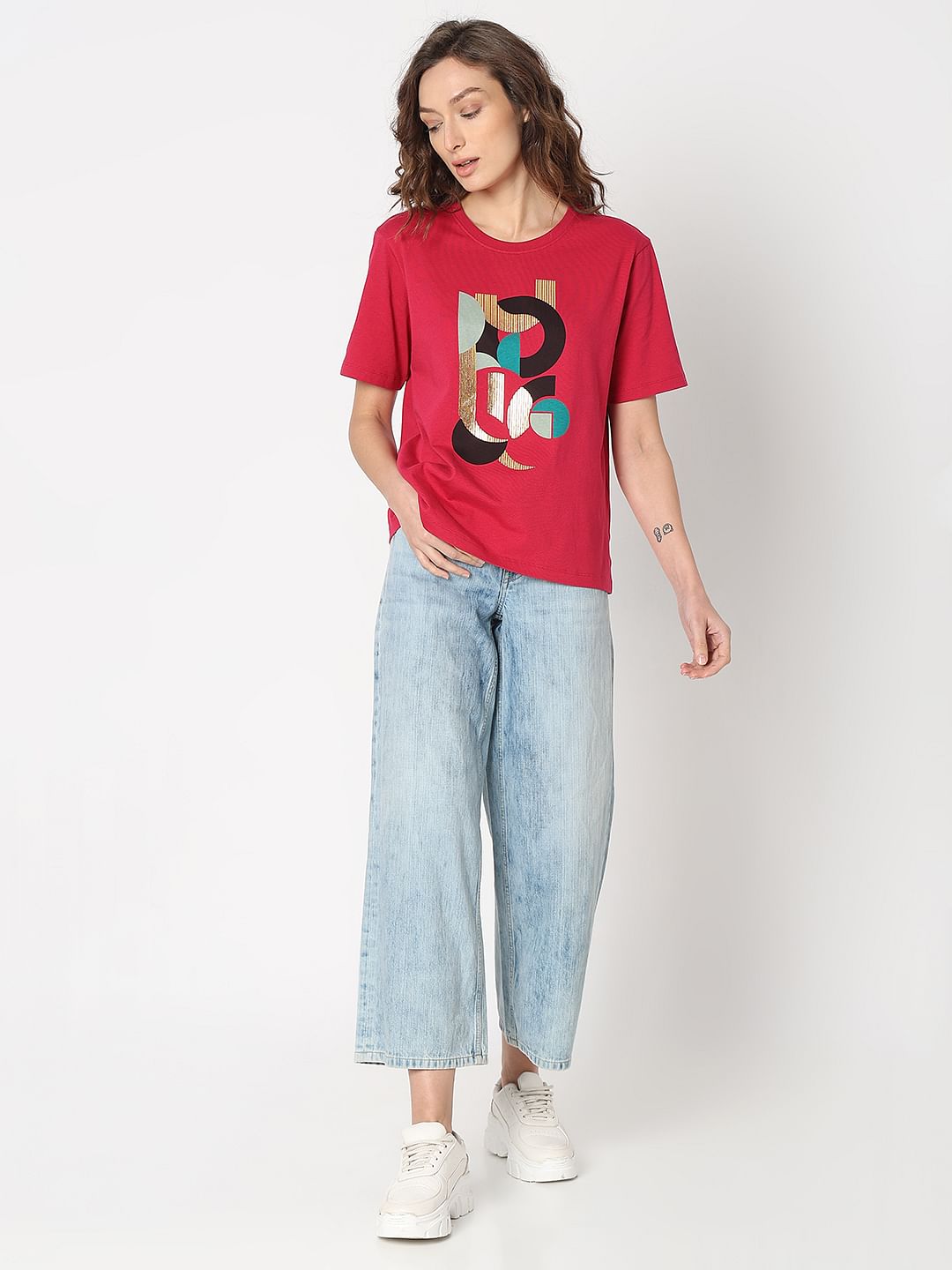 Red Graphic Print T-Shirt