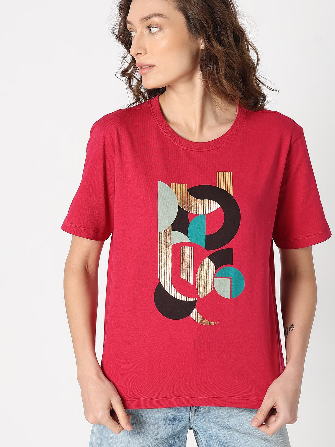 Red Graphic Print T-Shirt