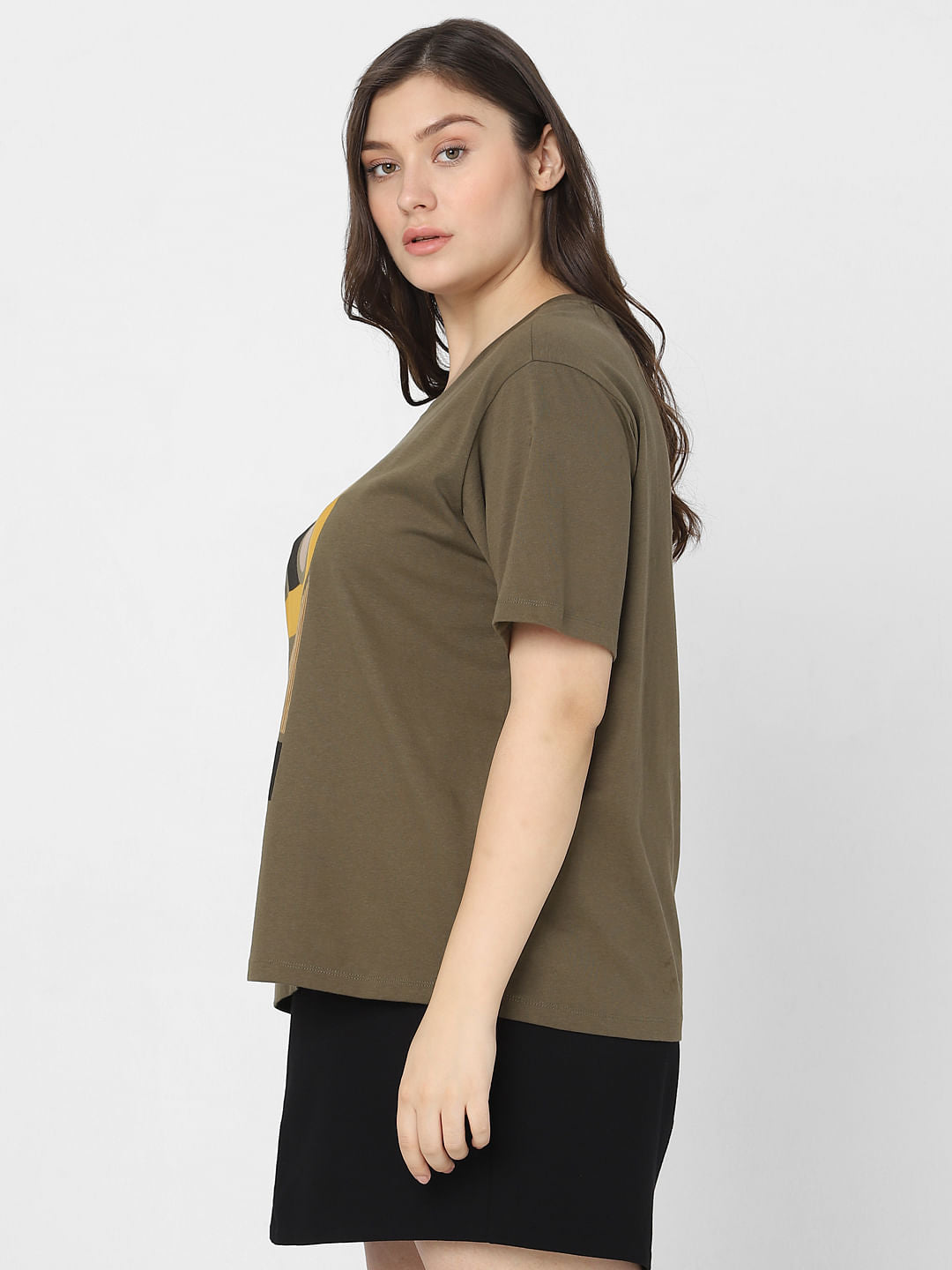 Curve Green Graphic Print T-Shirt