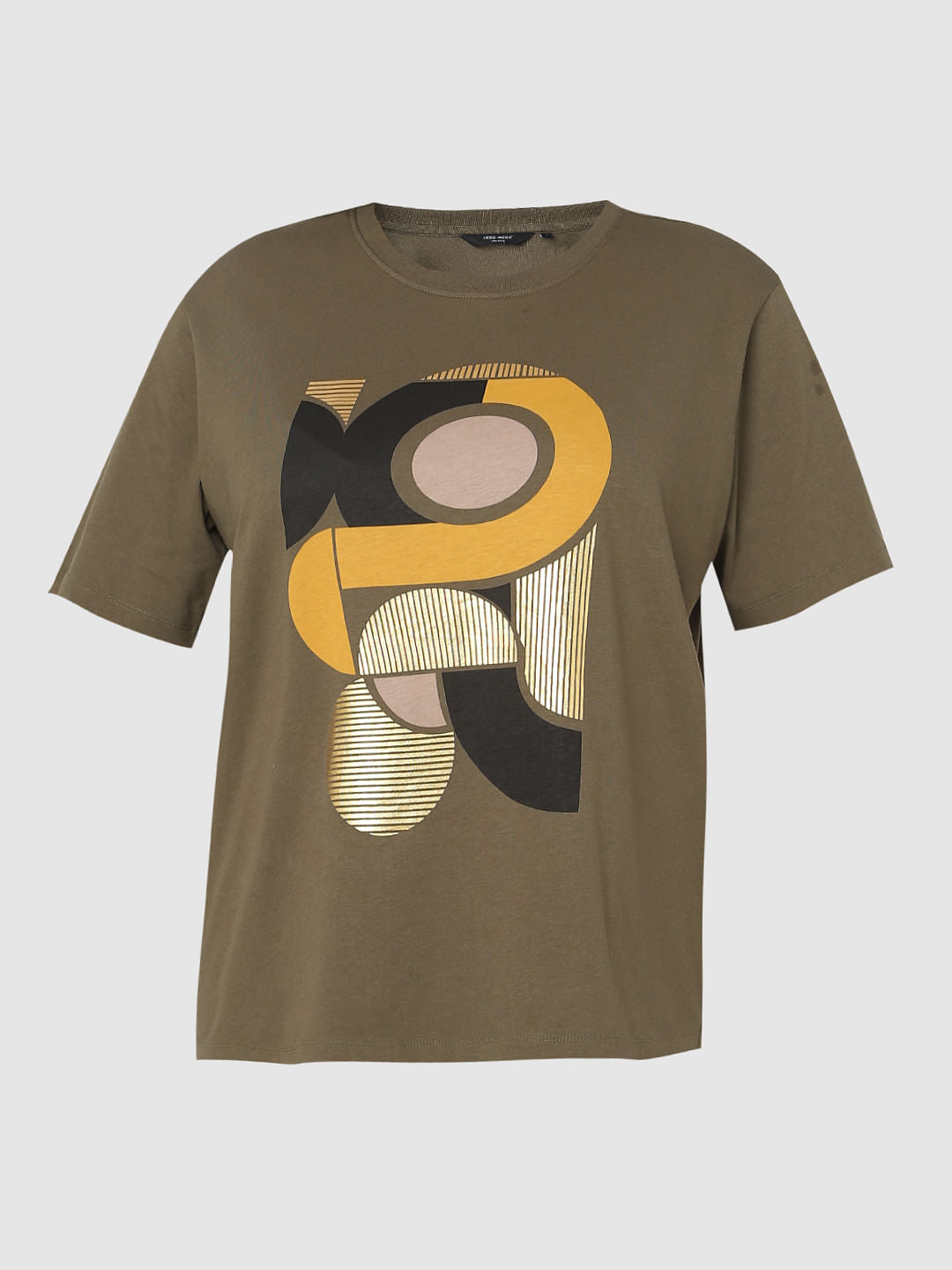 Curve Green Graphic Print T-Shirt