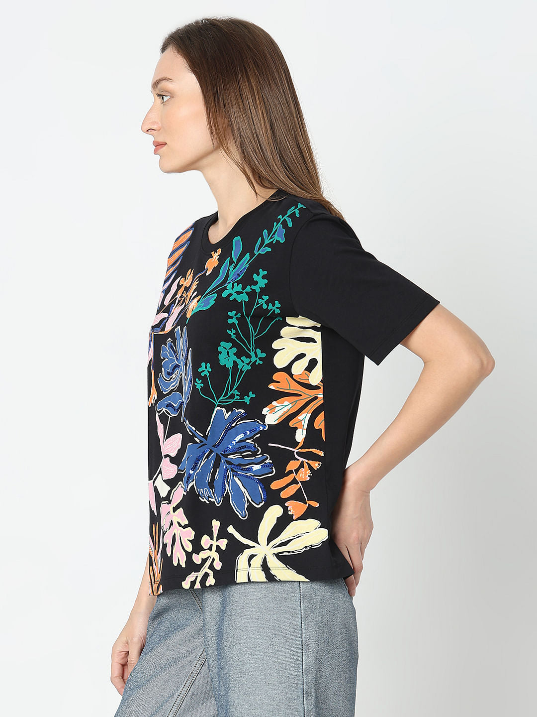 Black Printed T-Shirt