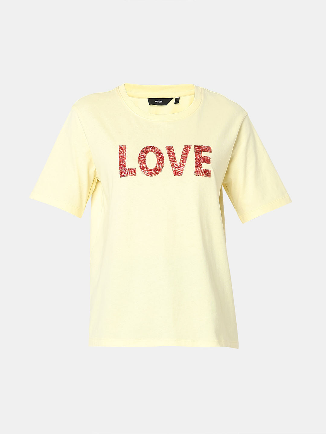 Yellow Embellished Print T-Shirt