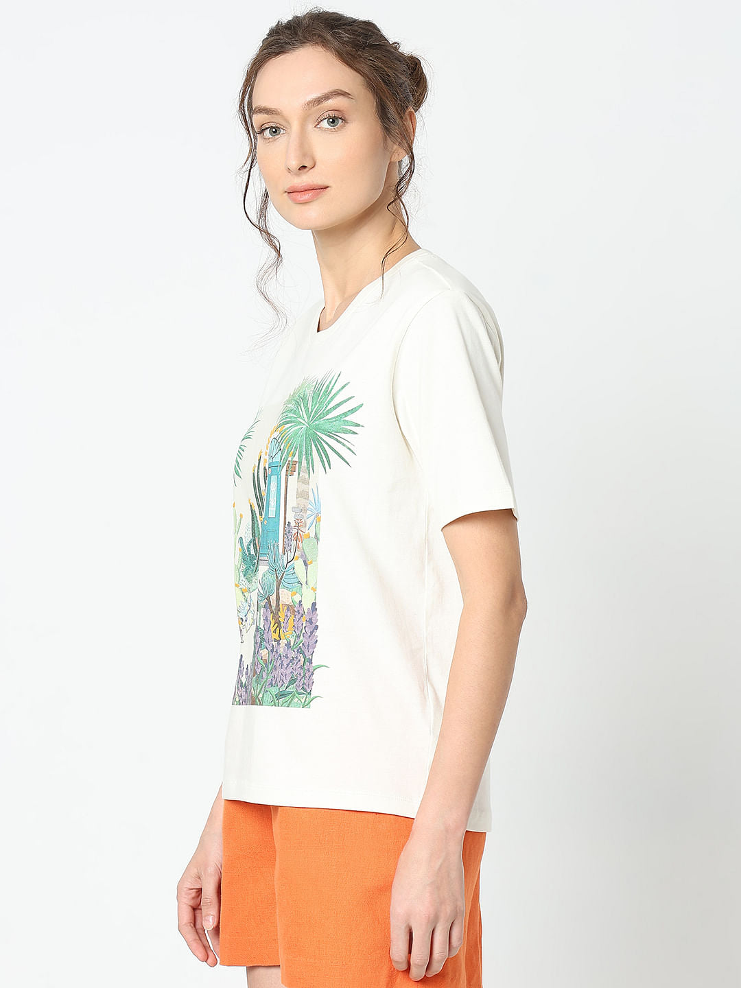 White Graphic Print T-Shirt