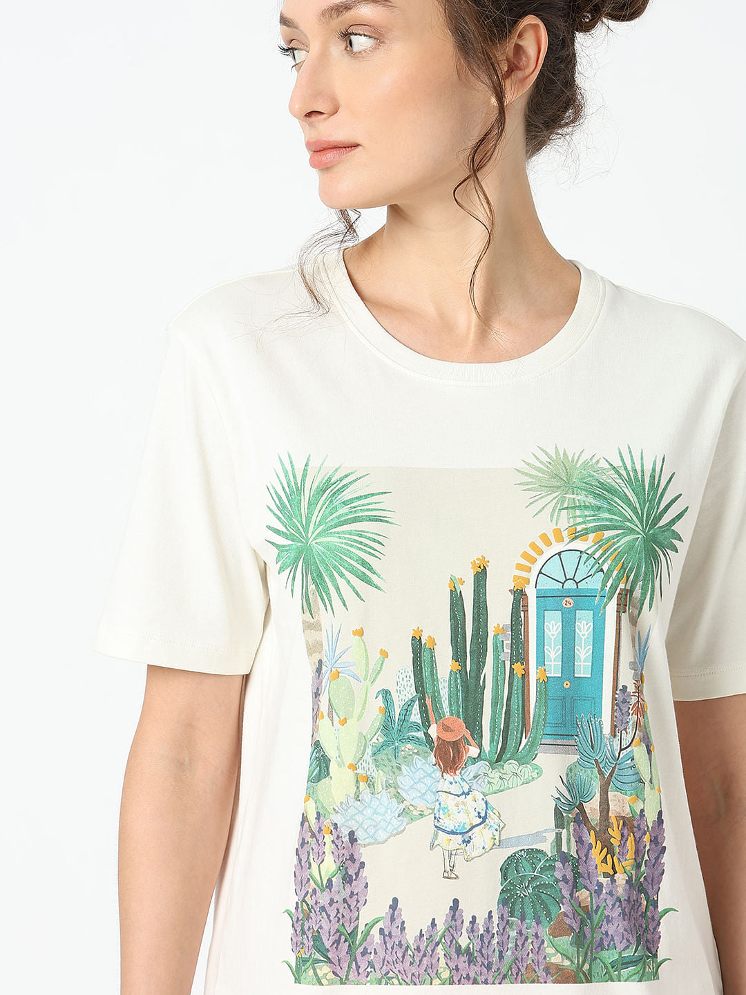 White Graphic Print T-Shirt