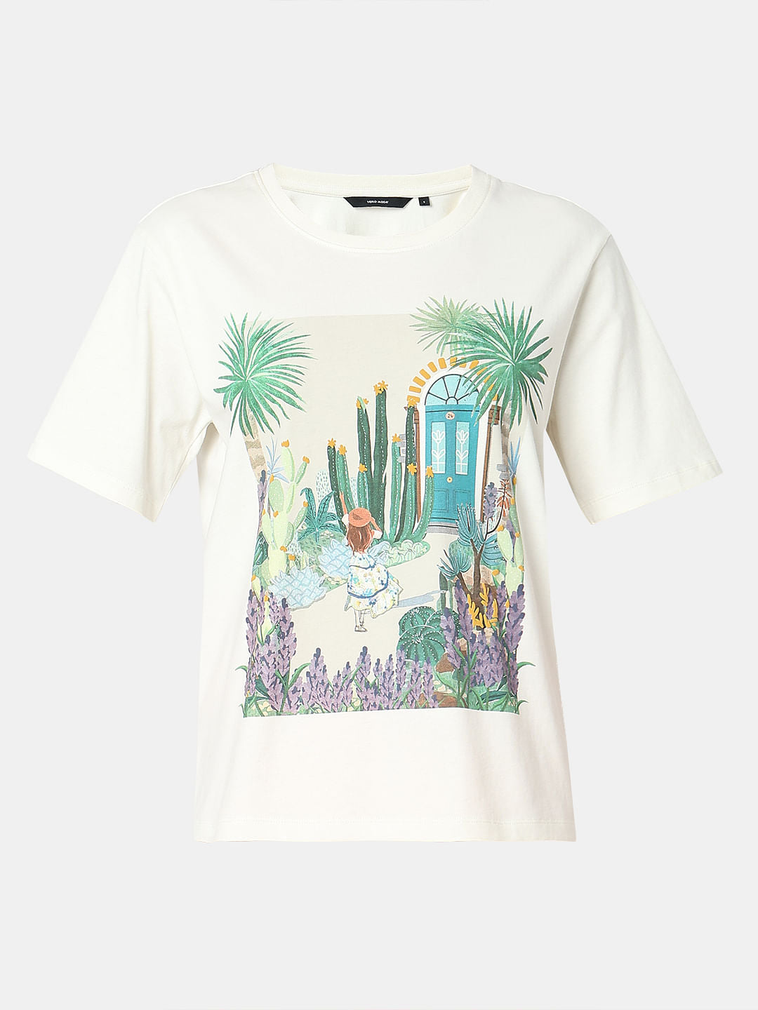 White Graphic Print T-Shirt