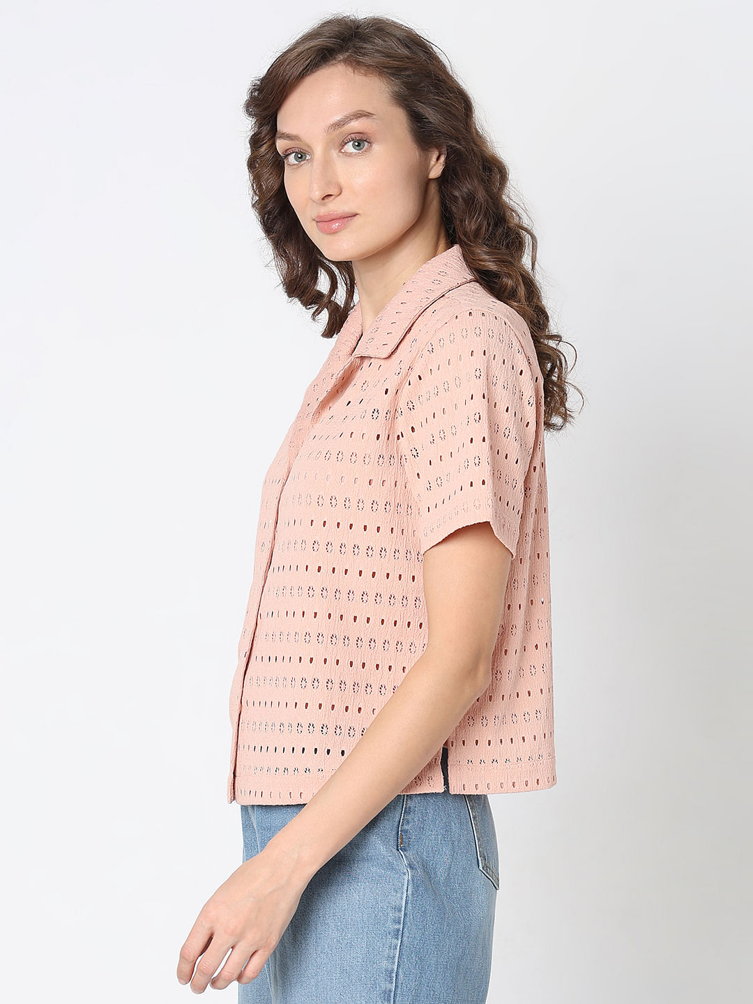 Peach Textured Shirt