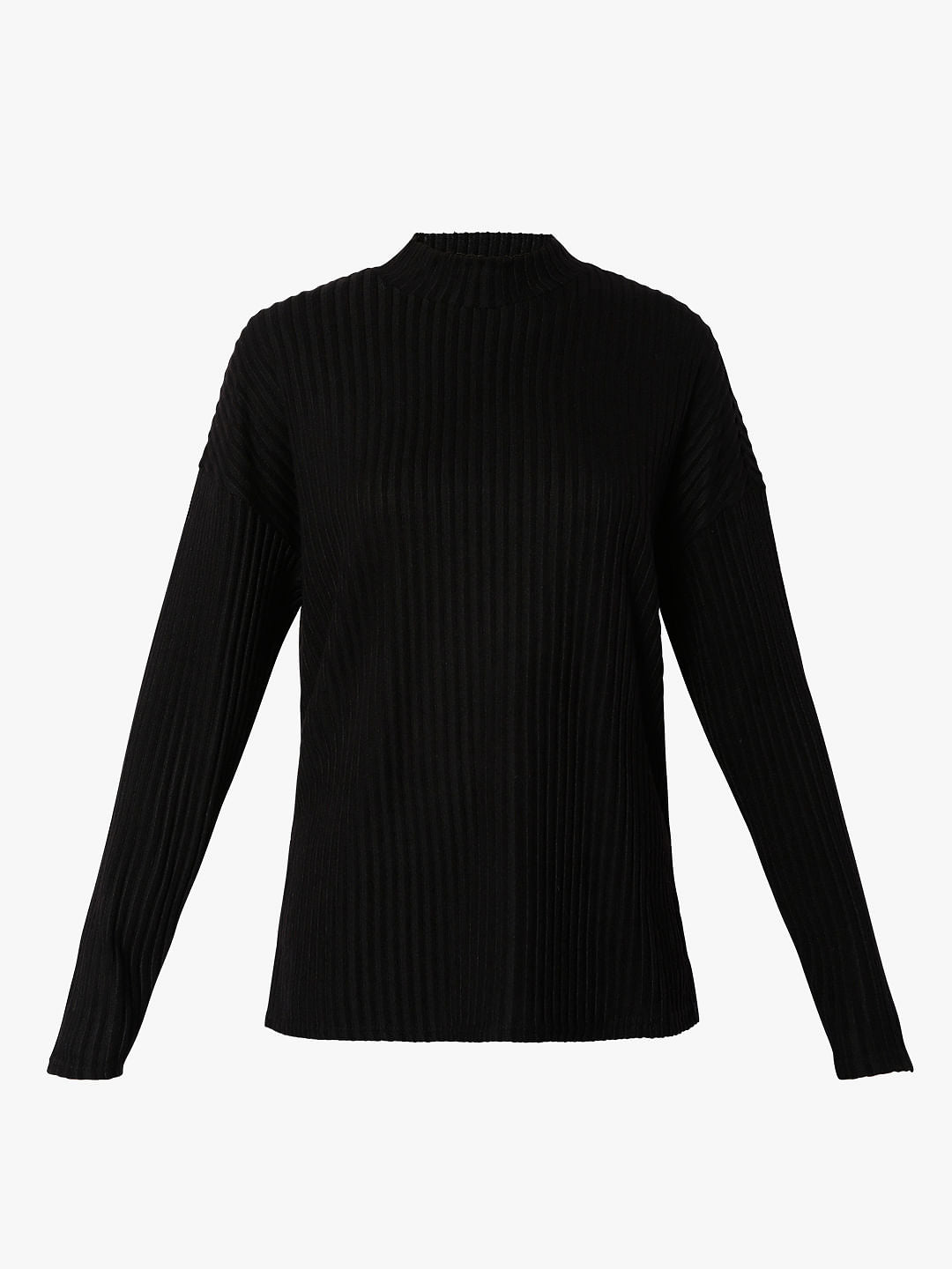 Black Funnel Neck Co-Ord Top