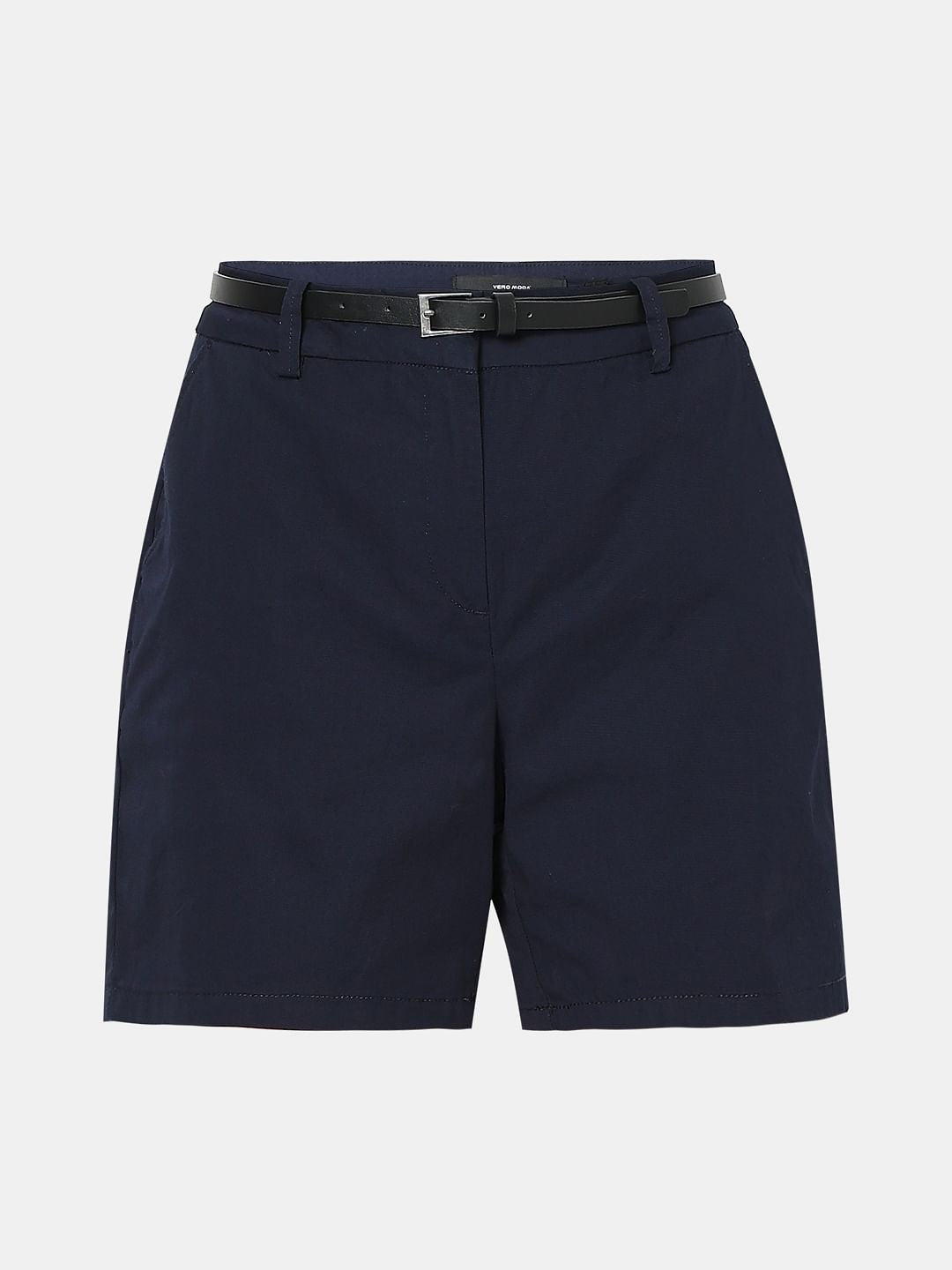 Navy Blue Mid Rise Chino Shorts