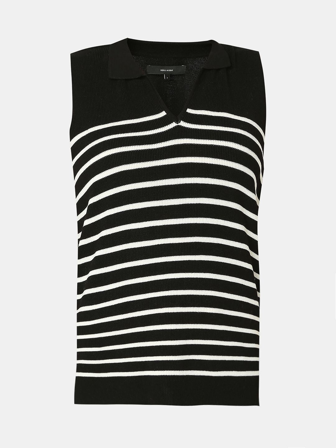 Black Striped Knitted Top