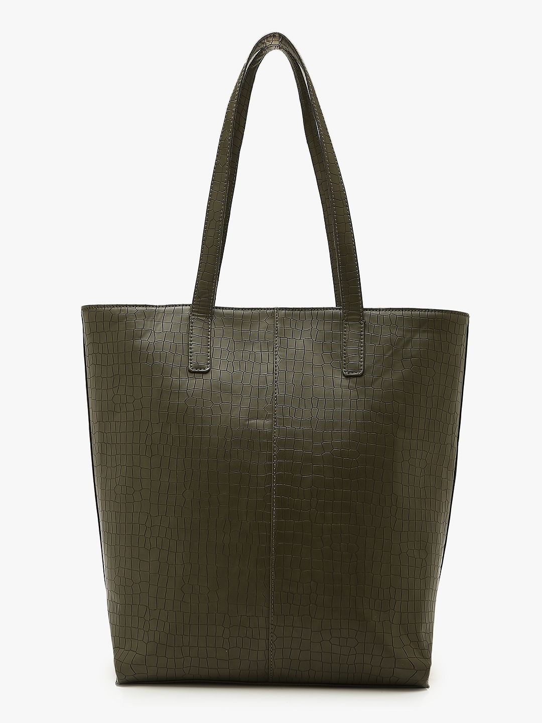 Olive Textured Tote Bag