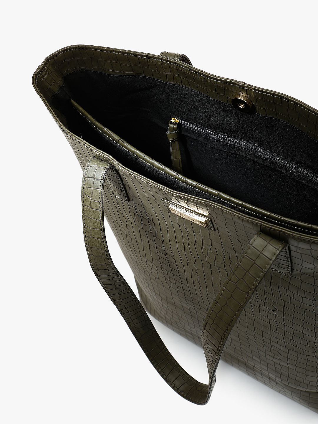 Olive Textured Tote Bag