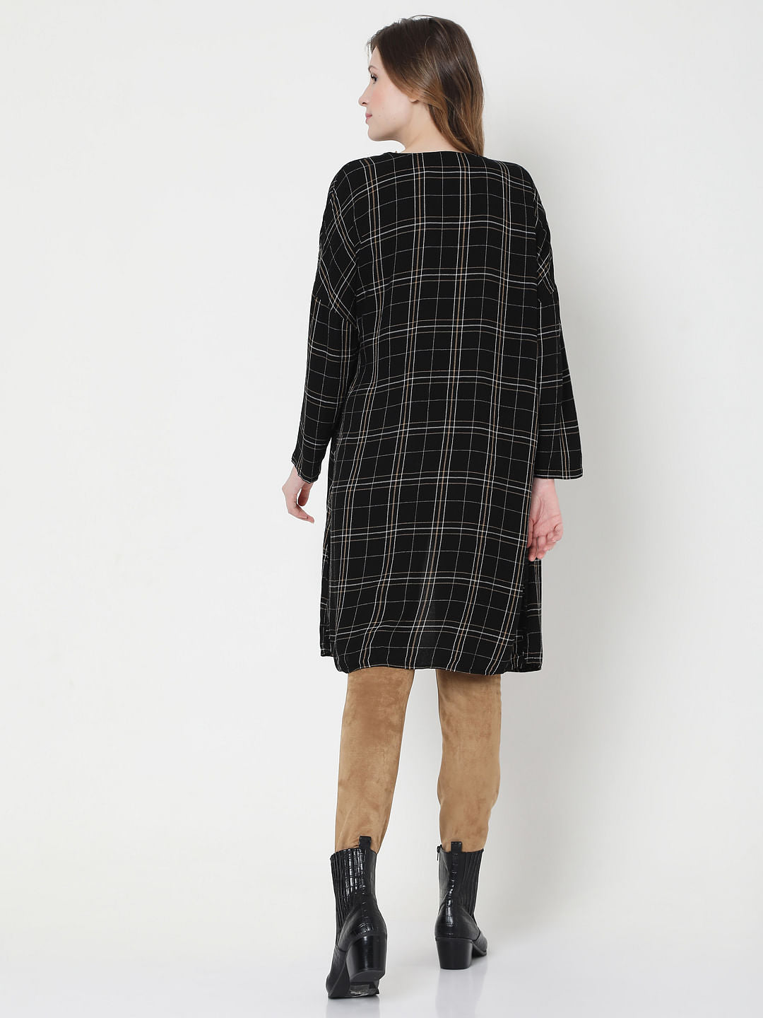 Black Check Shrug