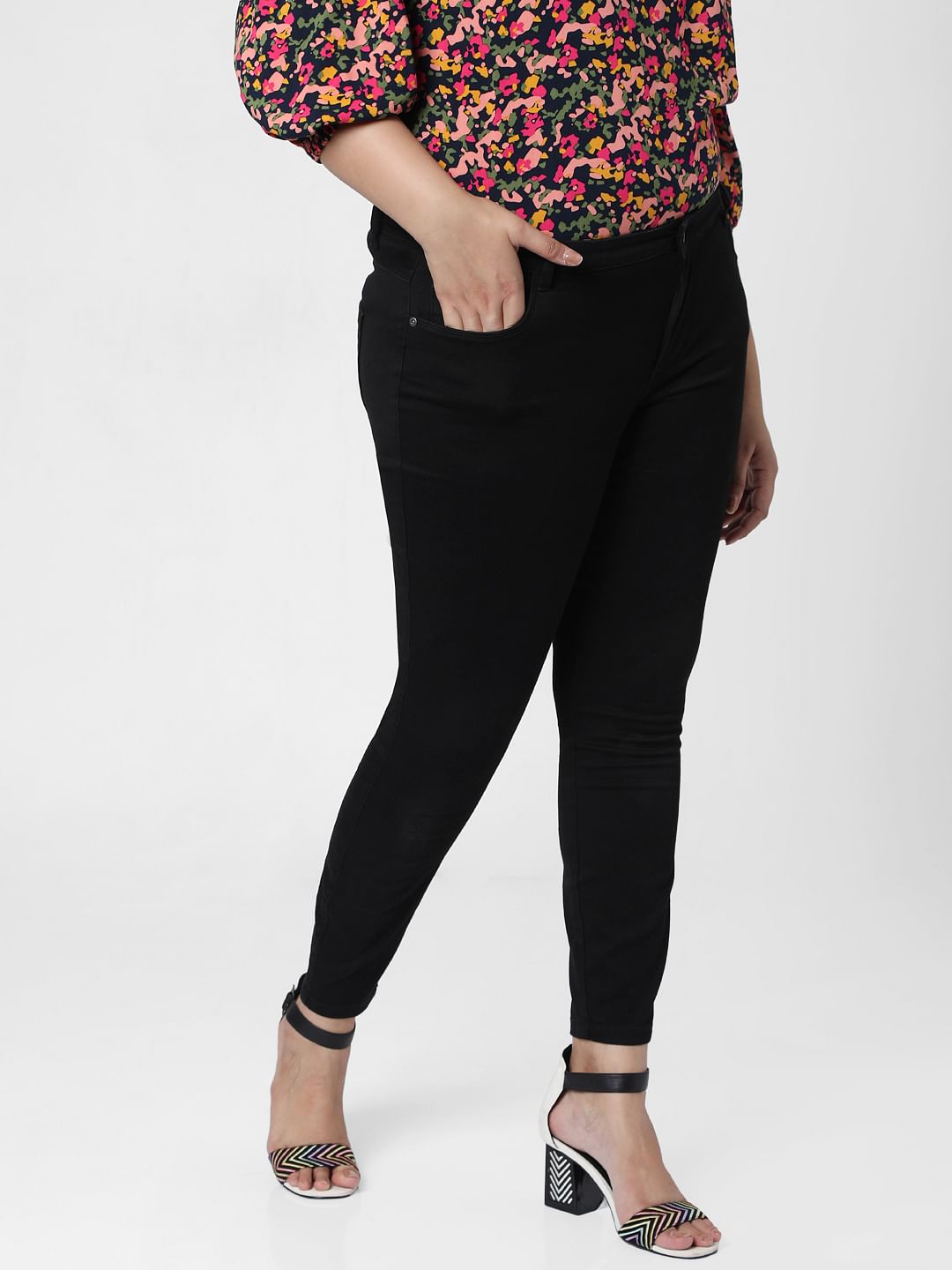 Curve Black Mid Rise Skinny Jeggings