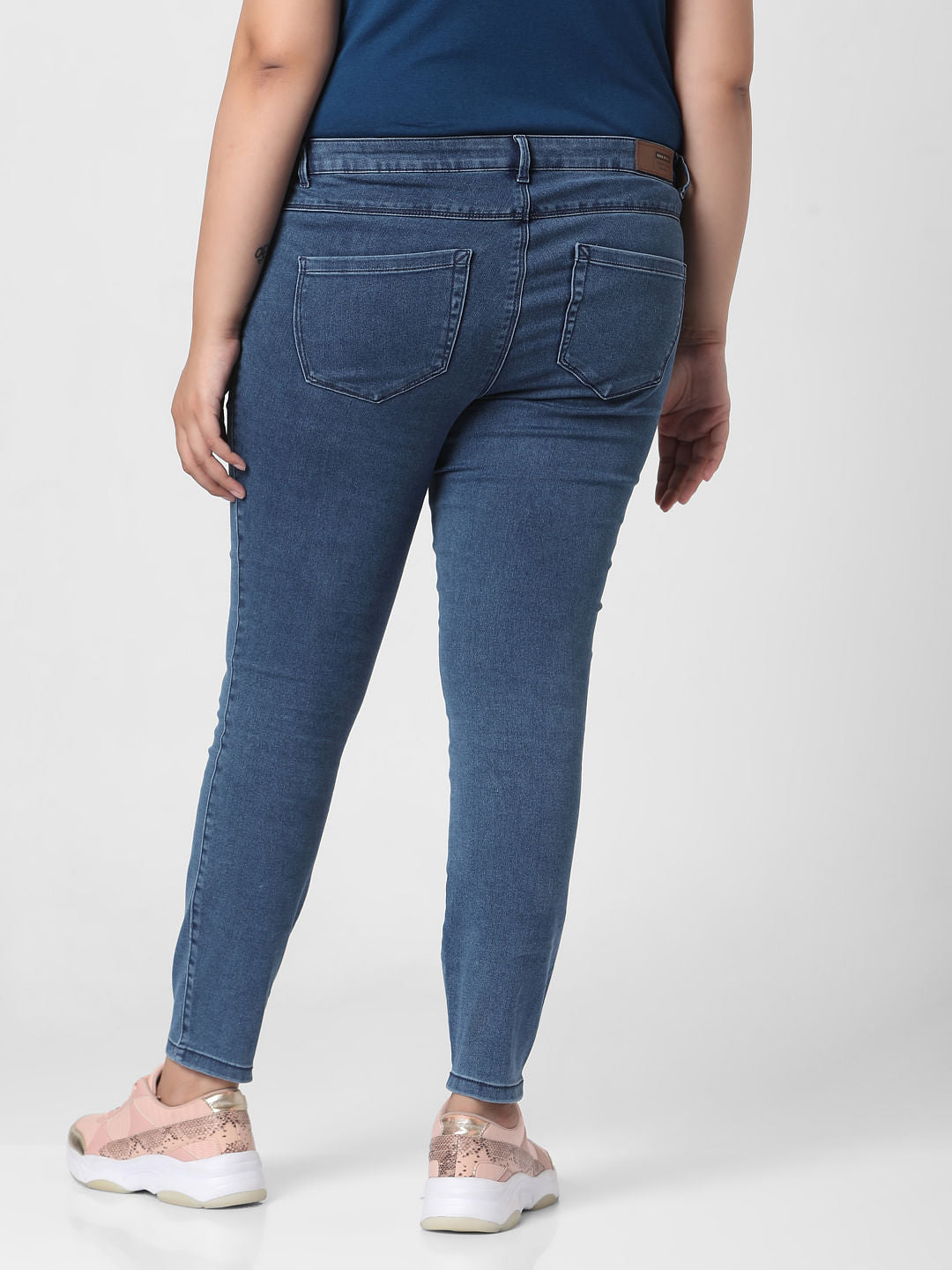 Curve Blue Mid Rise Wendy Wendy Skinny Jeans