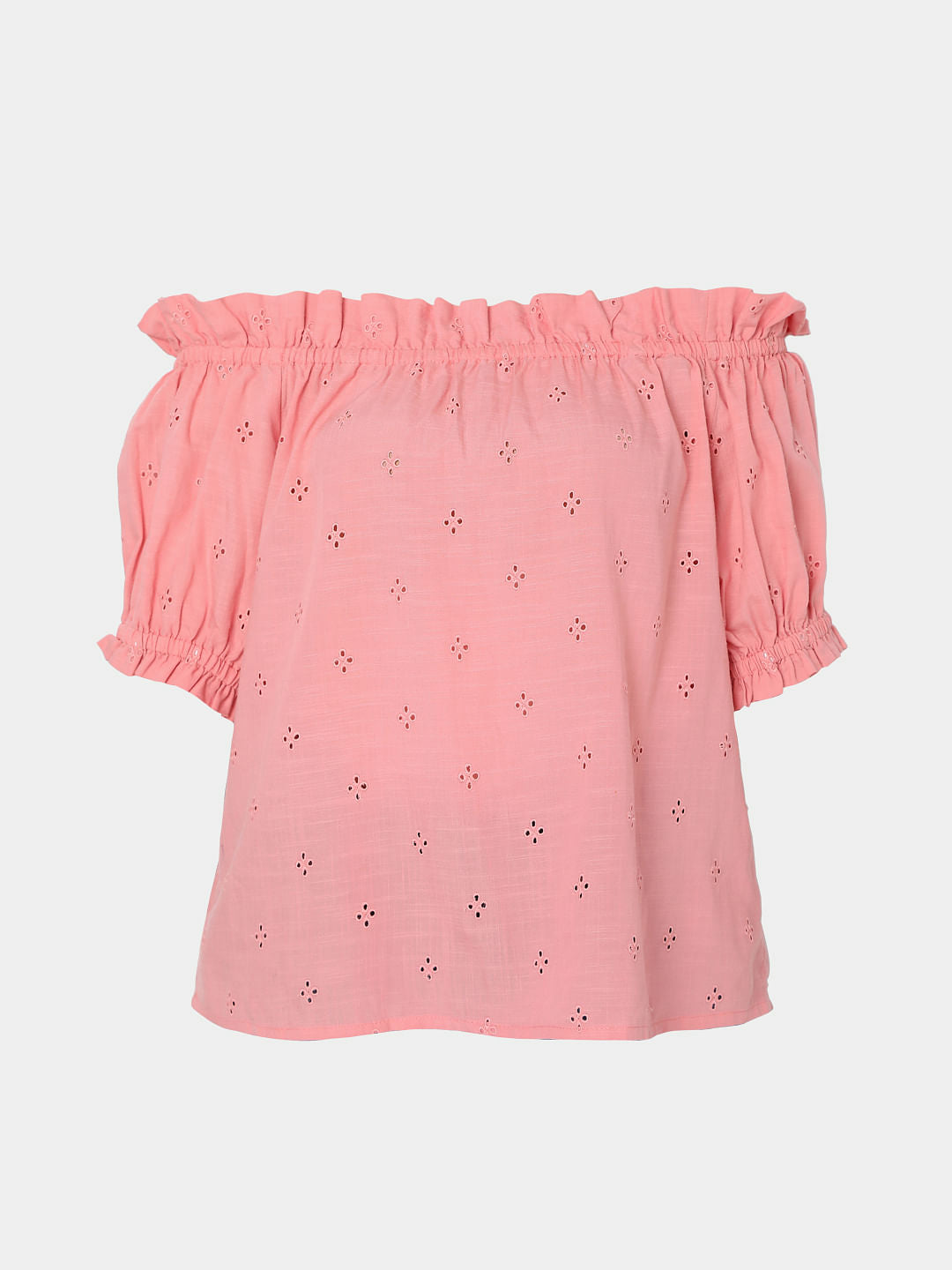 Coral Off-Shoulder Top